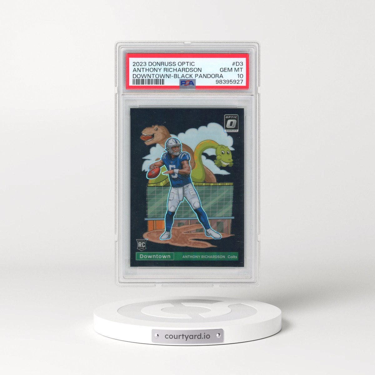 2023 Panini Donruss Optic Downtown! #D3 Anthony Richardson - Black Pandora (PSA 10 GEM MINT)