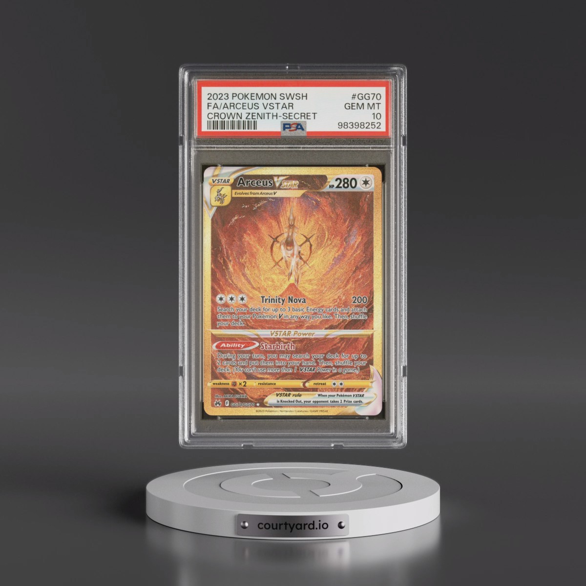 2023 Pokémon Sword and Shield Crown Zenith #GG70 Arceus Vstar - Full Art Secret (PSA 10 GEM MINT)
