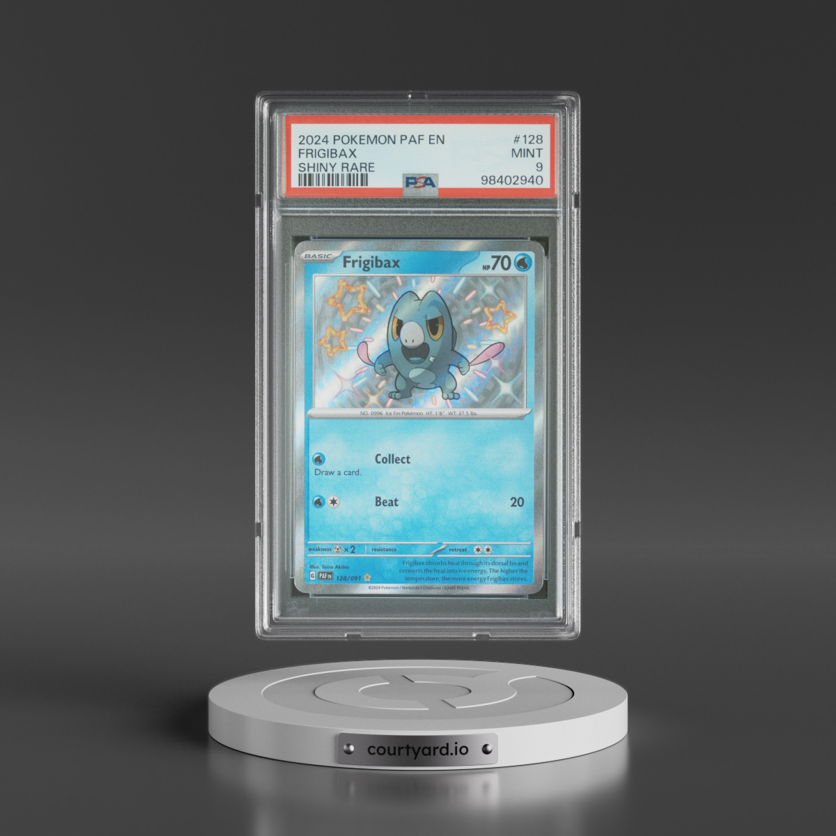 2024 Pokémon Paf EN-Paldean Fates #128 Frigibax - Shiny Rare (PSA 9 MINT)