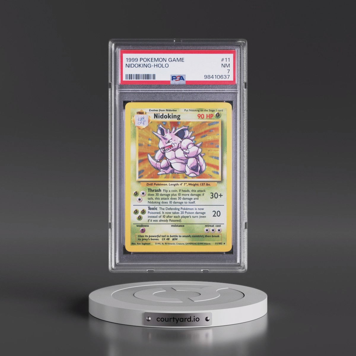 1999 Pokémon Game #11 Nidoking - Holo (PSA 7 NM)