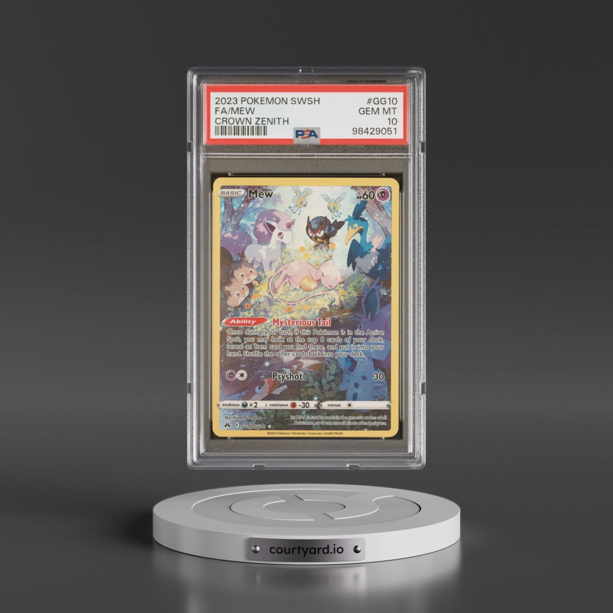 2023 Pokémon Sword and Shield Crown Zenith #GG10 Mew - Full Art (PSA 10 GEM MINT)