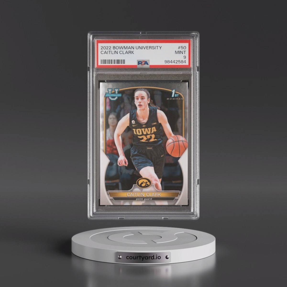 2022 Bowman Chrome University #50 Caitlin Clark (PSA 9 MINT)
