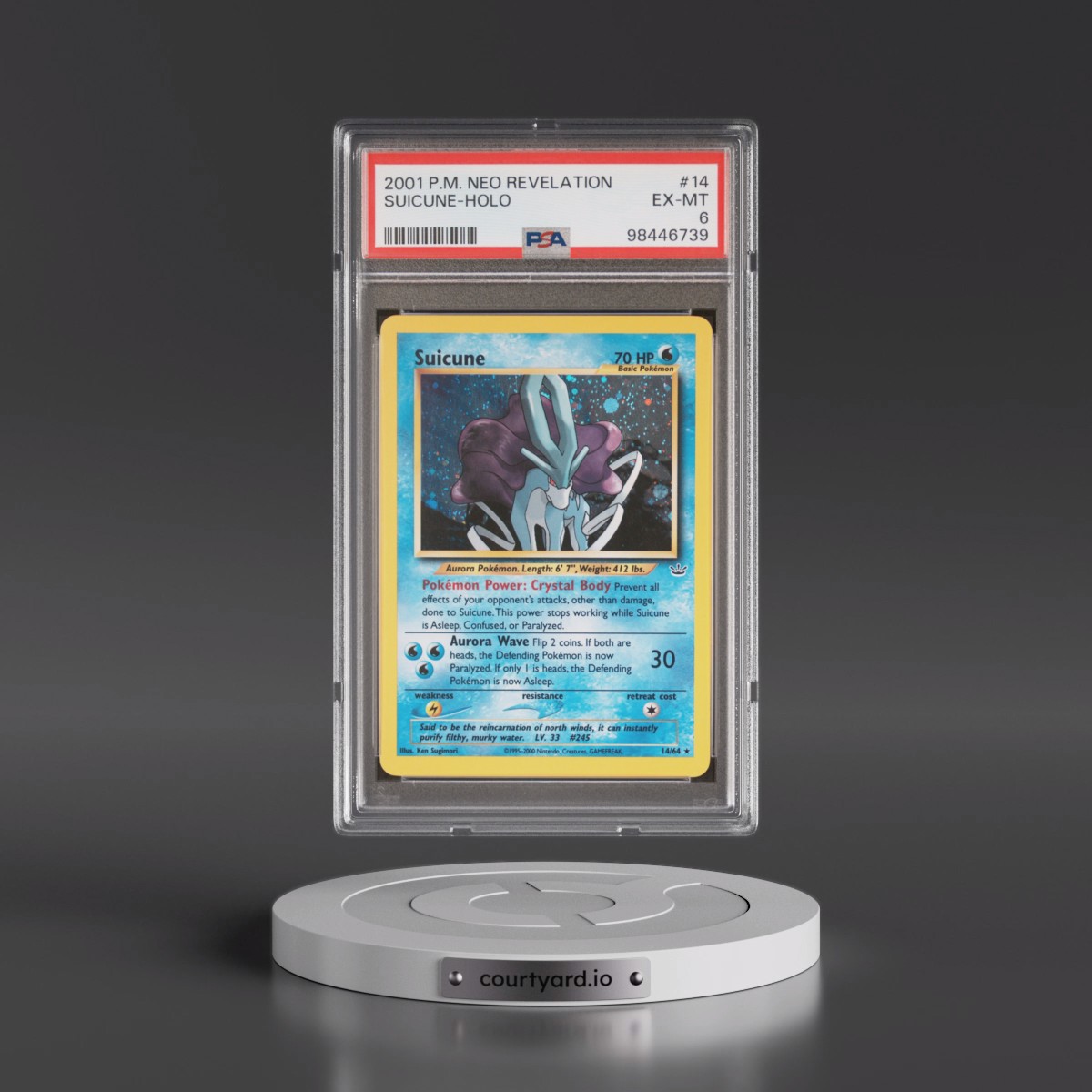2001 Pokémon Neo Revelation #14 Suicune - Holo (PSA 6 EX-MT)