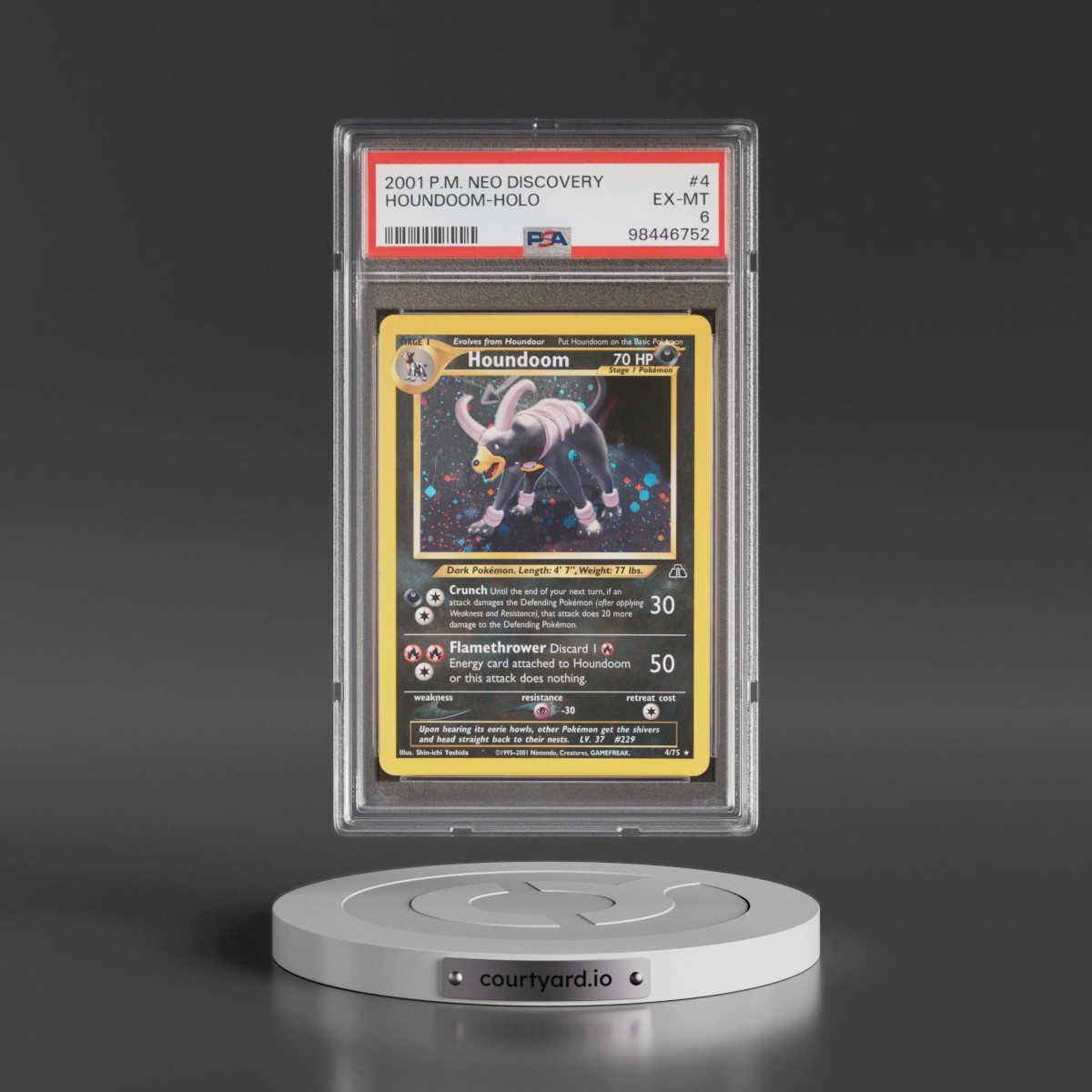 2001 Pokémon Neo Discovery #4 Houndoom - Holo (PSA 6 EX-MT)