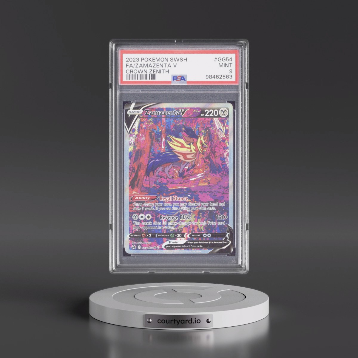 2023 Pokémon Sword and Shield Crown Zenith #GG54 Zamazenta V - Holo Full Art (PSA 9 MINT)