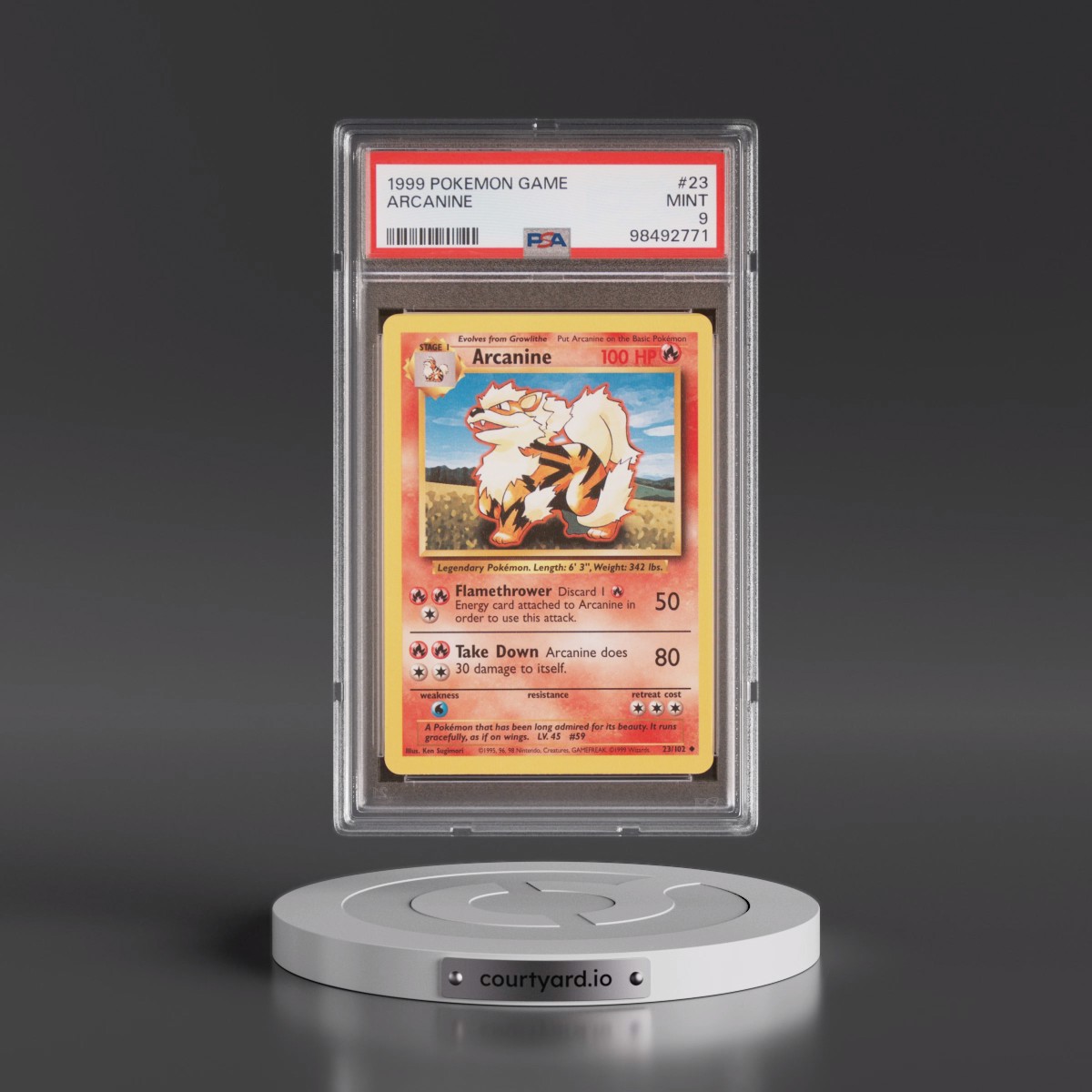 1999 Pokémon Game #23 Arcanine (PSA 9 MINT)