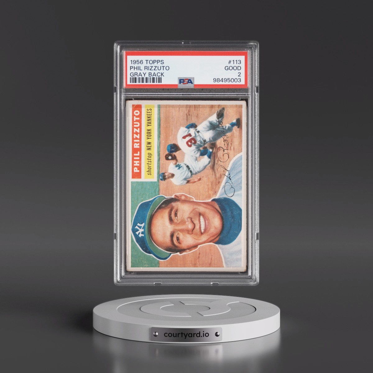 1956 Topps #113 Phil Rizzuto - Gray Back (PSA 2 GOOD)