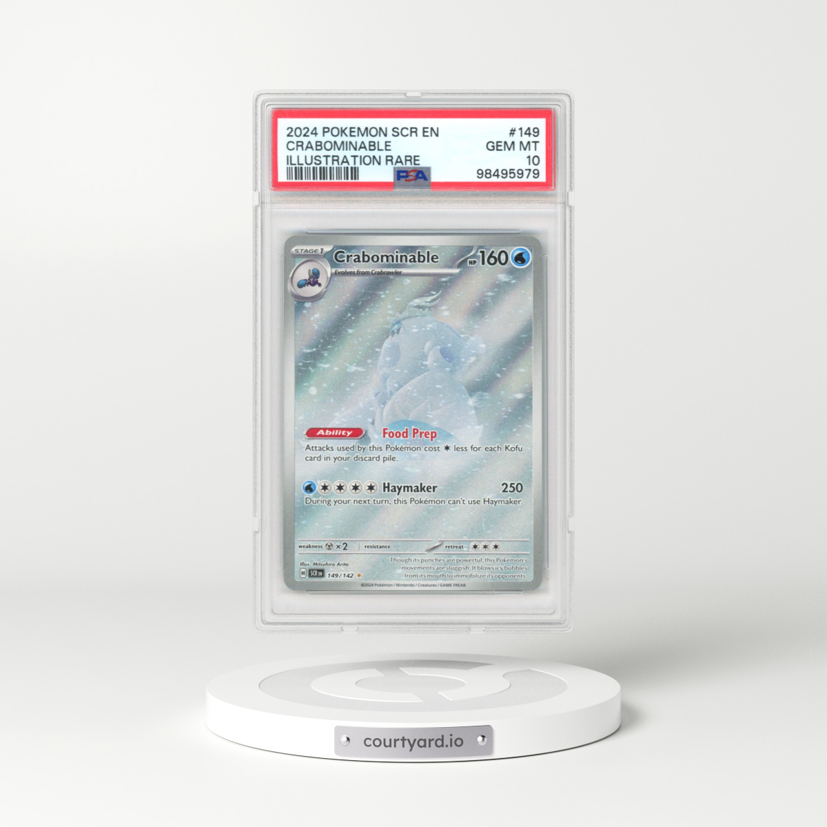 2024 Pokémon Scr EN-Stellar Crown #149 Crabominable - Illustration Rare (PSA 10 GEM MINT)