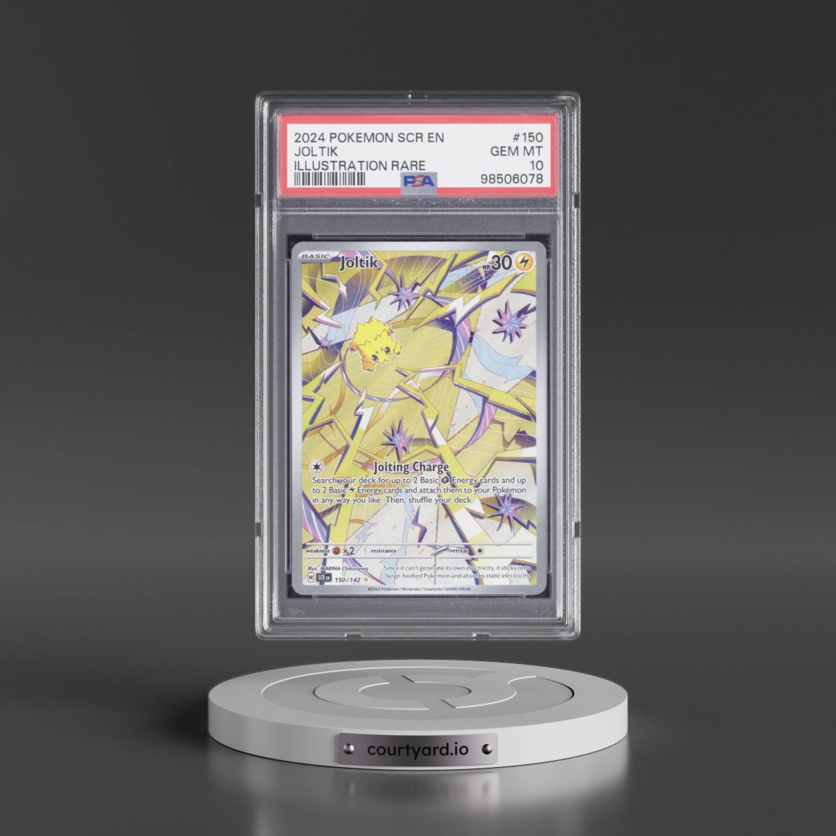 2024 Pokémon Scr EN-Stellar Crown #150 Joltik - Illustration Rare (PSA 10 GEM MINT)