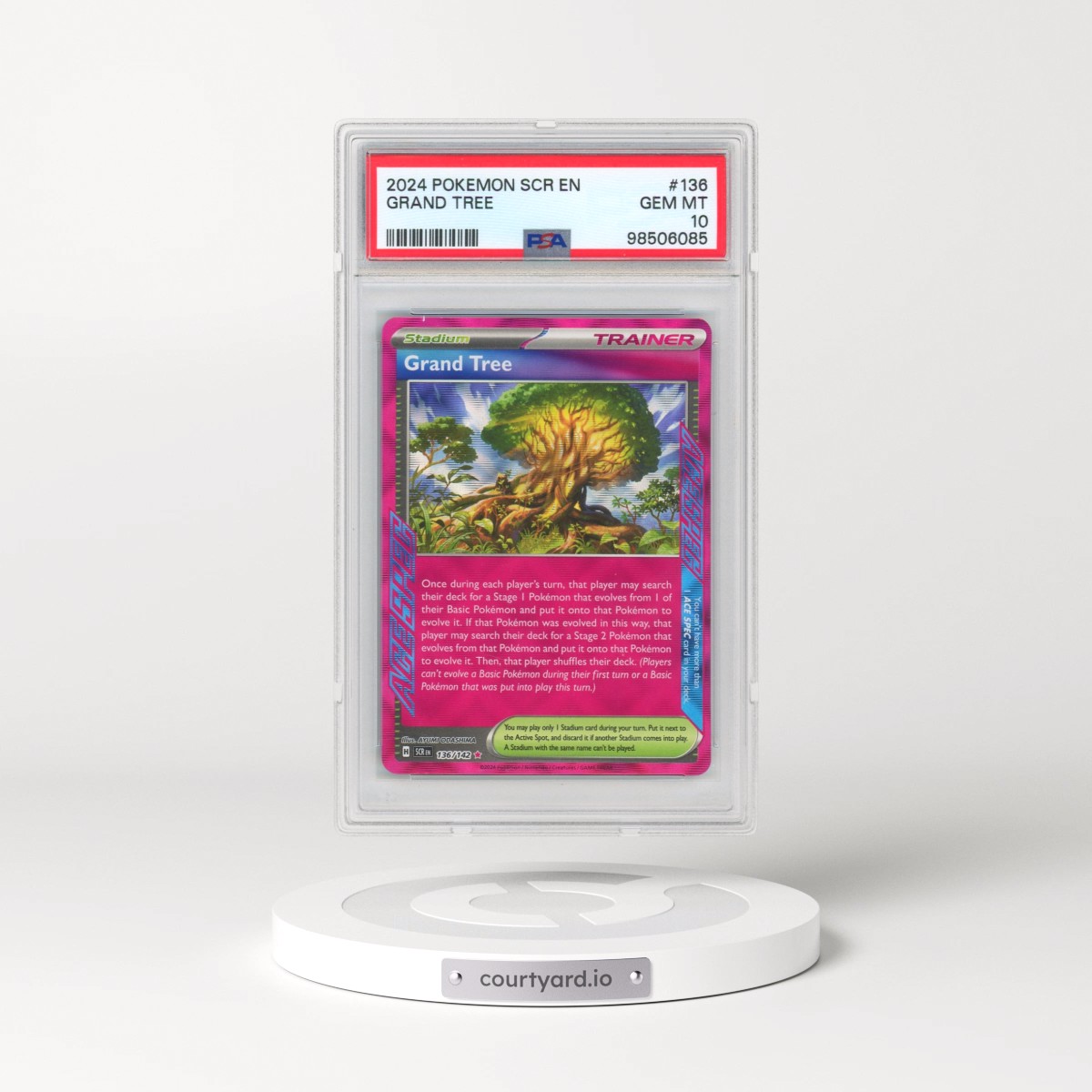 2024 Pokémon Scr EN-Stellar Crown #136 Grand Tree (PSA 10 GEM MINT)