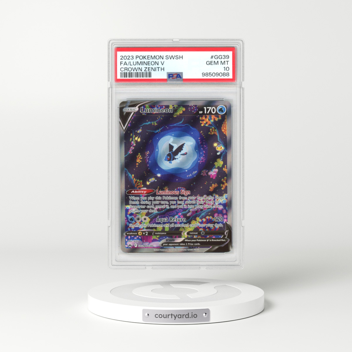 2022 Crown Zenith #GG39 Lumineon V - Holo (PSA 10 GEM MINT)