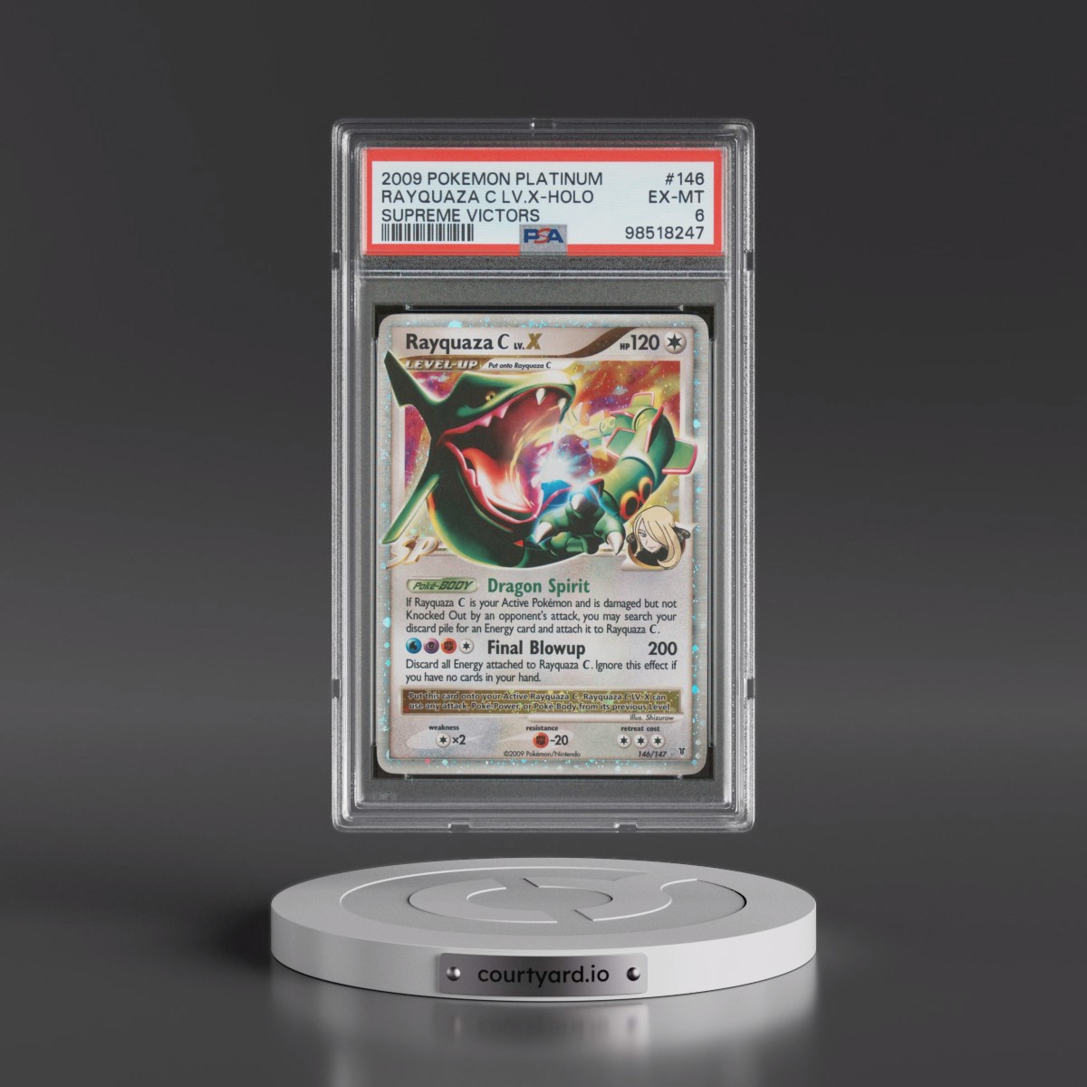 2009 Pokémon Platinum Supreme Victors #146 Rayquaza C LV.X - Holo (PSA 6 EX-MT)