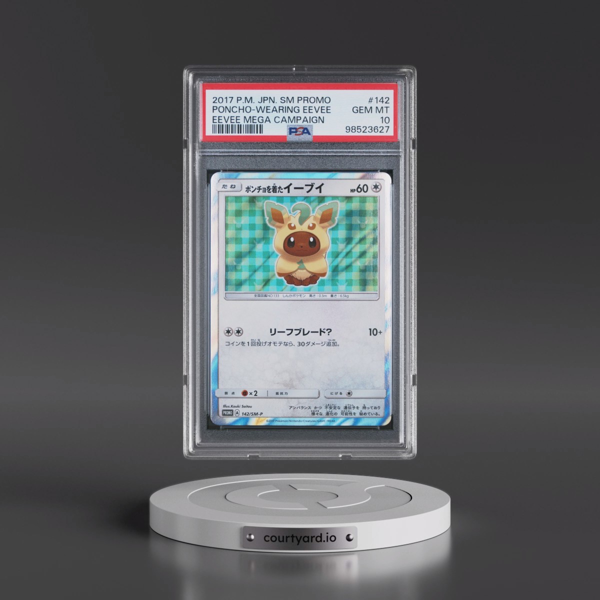 2017 Pokémon SM Promo #142 Poncho-Wearing Eevee - Eevee Mega Campaign (PSA 10 GEM MINT)