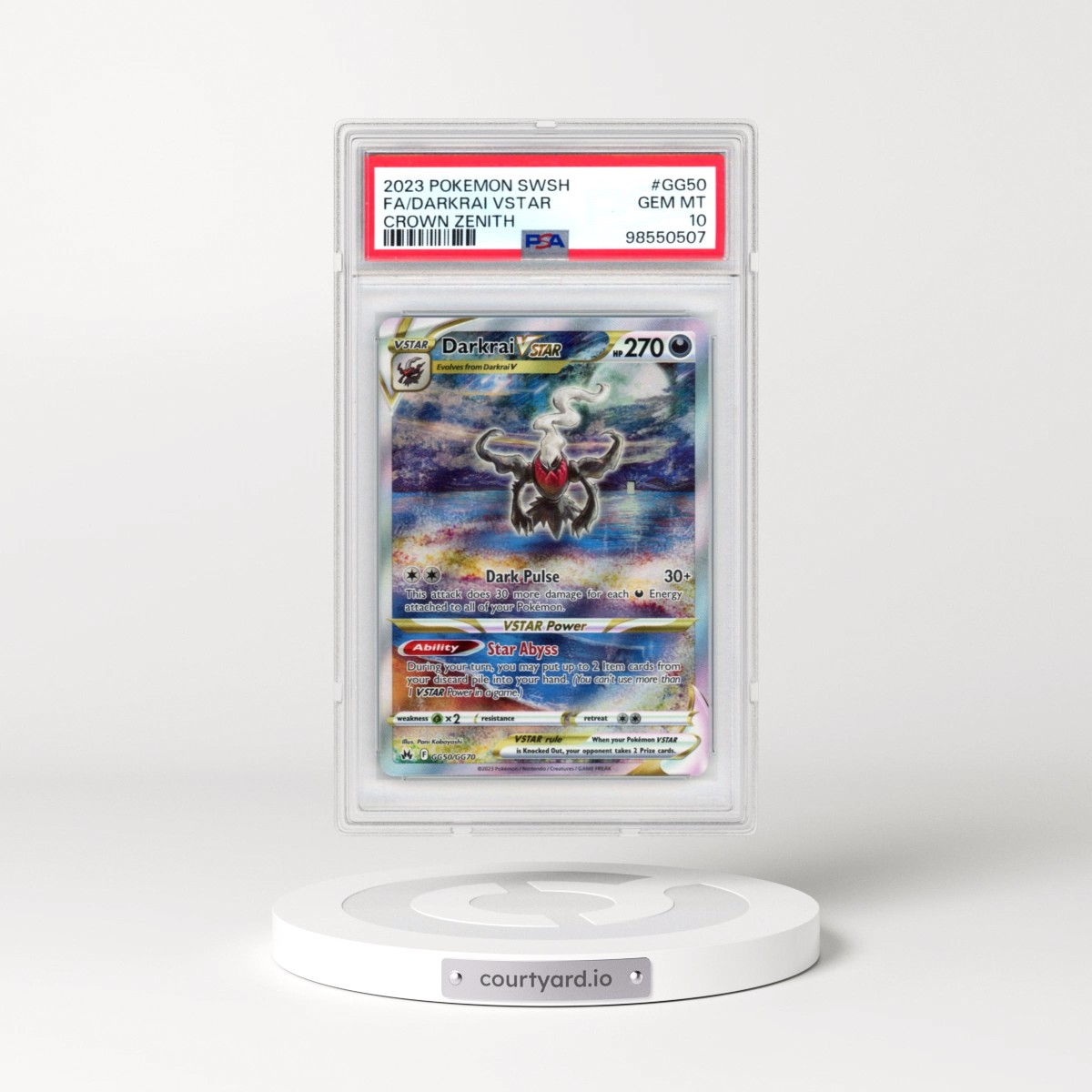 2023 Pokémon Sword and Shield Crown Zenith #GG50 Darkrai Vstar - Full Art (PSA 10 GEM MINT)