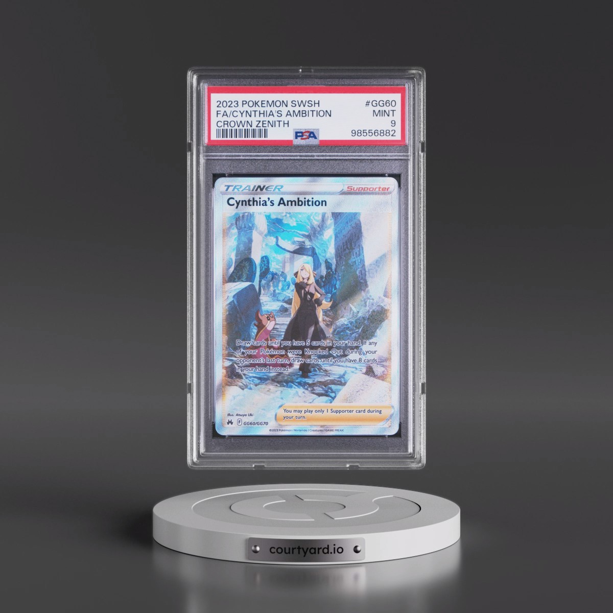 2023 Pokémon Sword and Shield Crown Zenith #GG60 Cynthia's Ambition - Full Art (PSA 9 MINT)