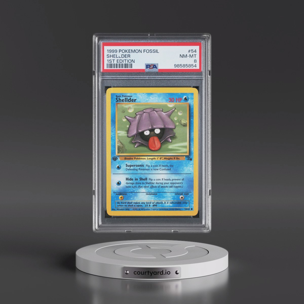 1999 Pokémon Fossil #54 Shellder - 1st Edition (PSA 8 NM-MT)