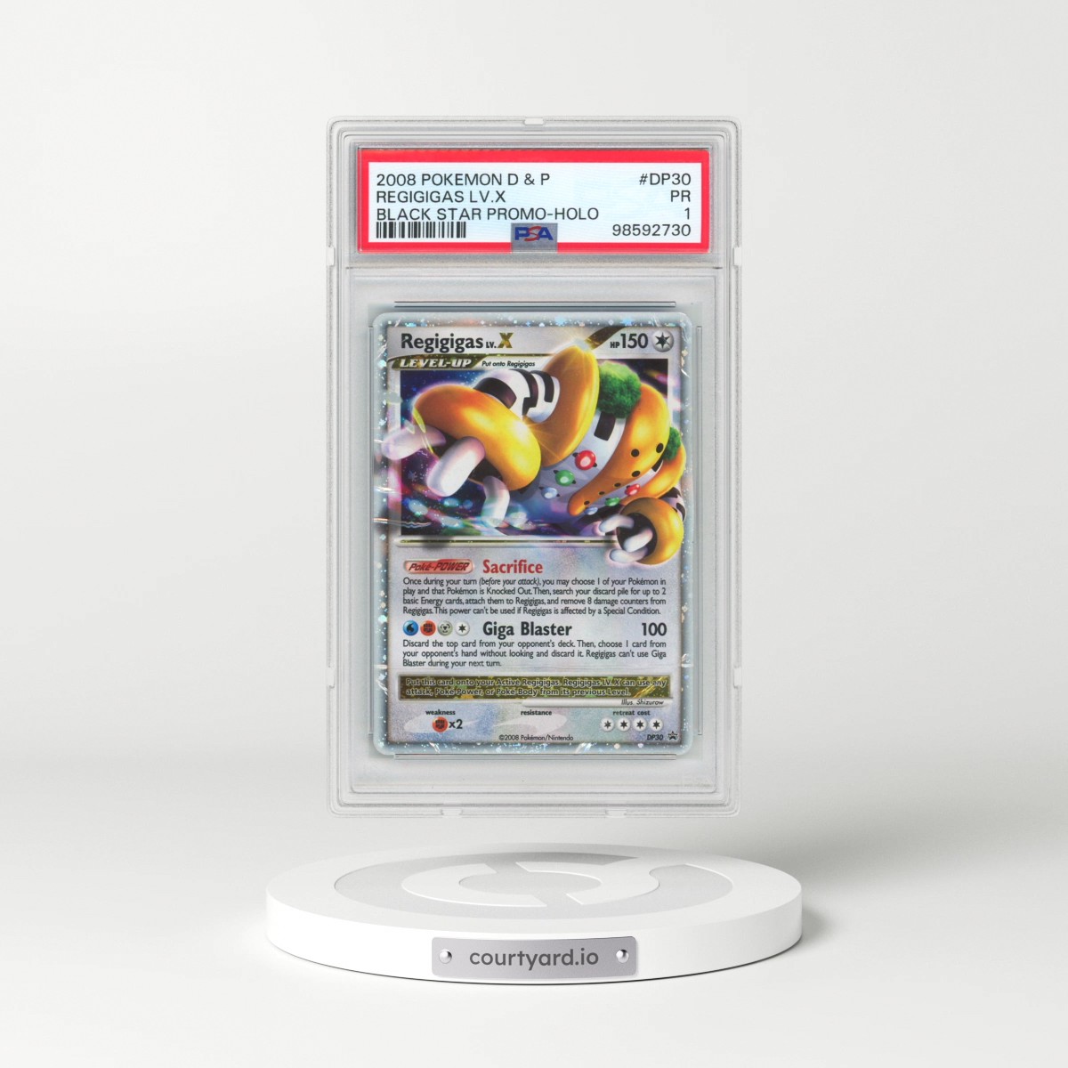 2008 Pokémon Diamond & Pearl Black Star Promo #DP30 Regigigas LV.X - Holo (PSA 1 PR)