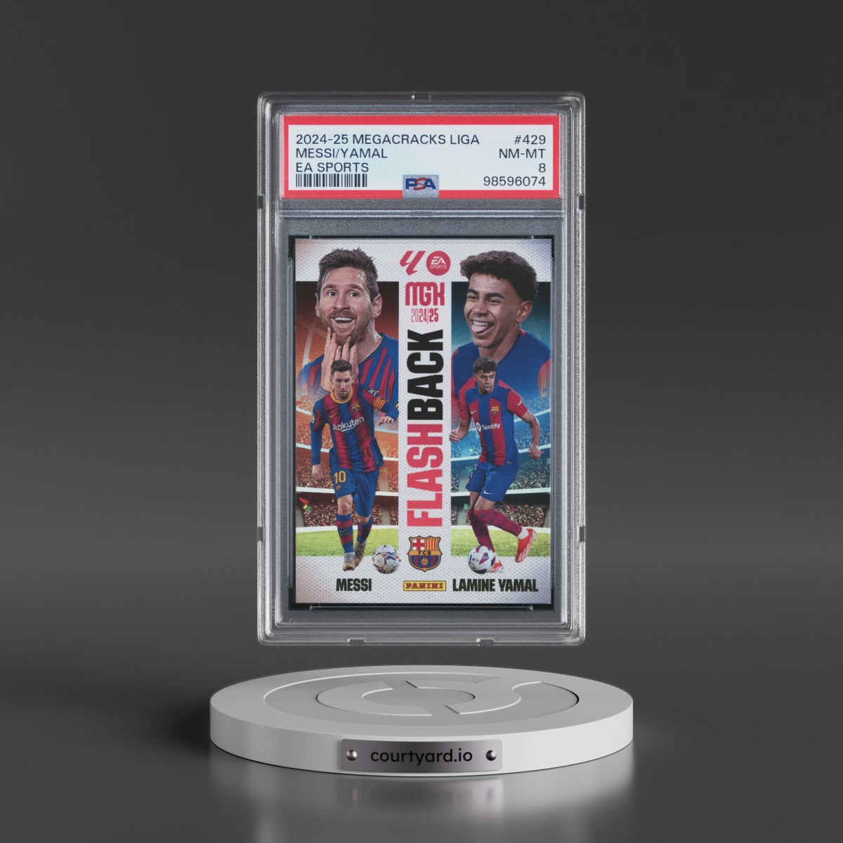 2024 Panini Megacracks Mgk Laliga EA Sports #429 Lamine Yamal/Lionel Messi (PSA 8 NM-MT)