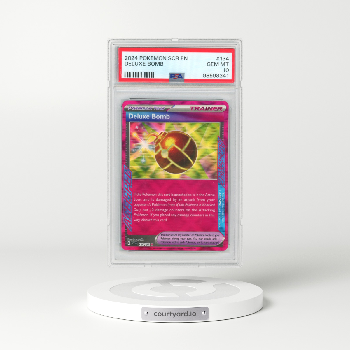 2024 Pokémon Scr EN-Stellar Crown #134 Deluxe Bomb (PSA 10 GEM MINT)