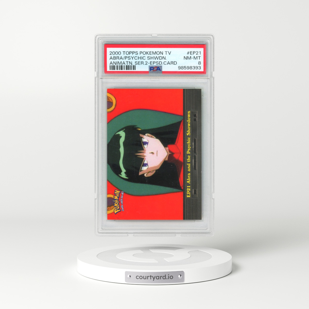 2000 Topps Pokémon TV Animation Series 2 Episode Cards #EP21 Abra and the Psychic Showdown (PSA 8 NM-MT)