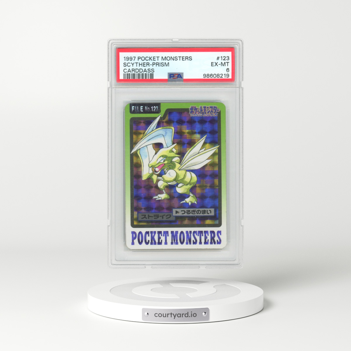 1997 Pocket Monsters Carddass #123 Scyther-Prism (PSA 6 EX-MT)
