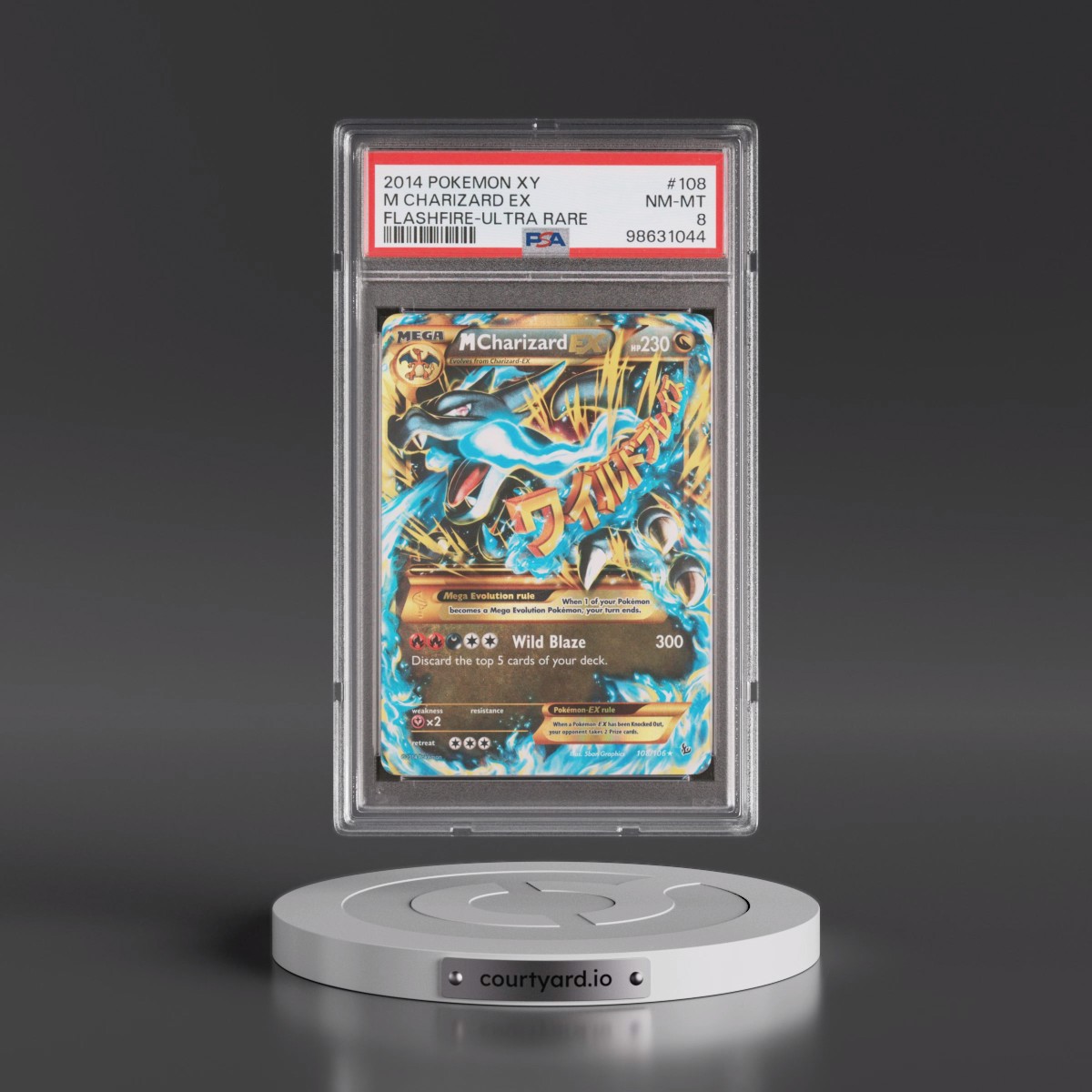2014 Pokémon XY Flashfire #108 M Charizard EX - Holo Ultra Rare (PSA 8 NM-MT)