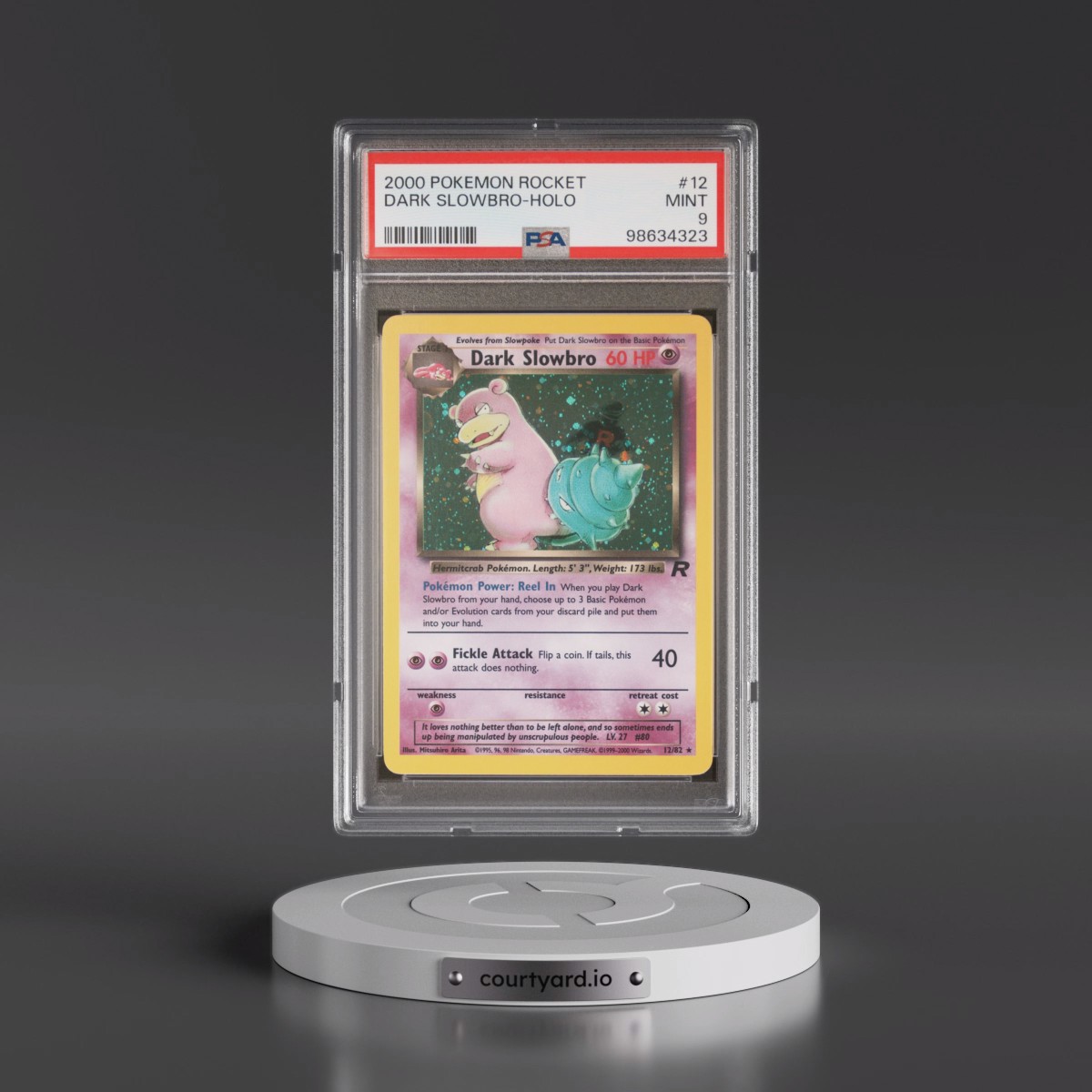 2000 Pokémon Rocket #12 Dark Slowbro - Holo (PSA 9 MINT)