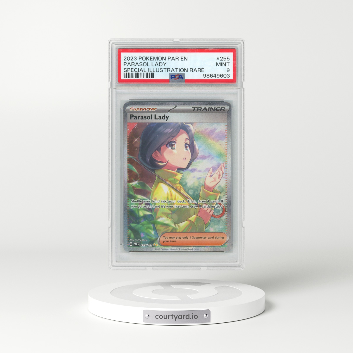 2023 Pokémon Par EN-Paradox Rift #255 Parasol Lady - Special Illustration Rare (PSA 9 MINT)