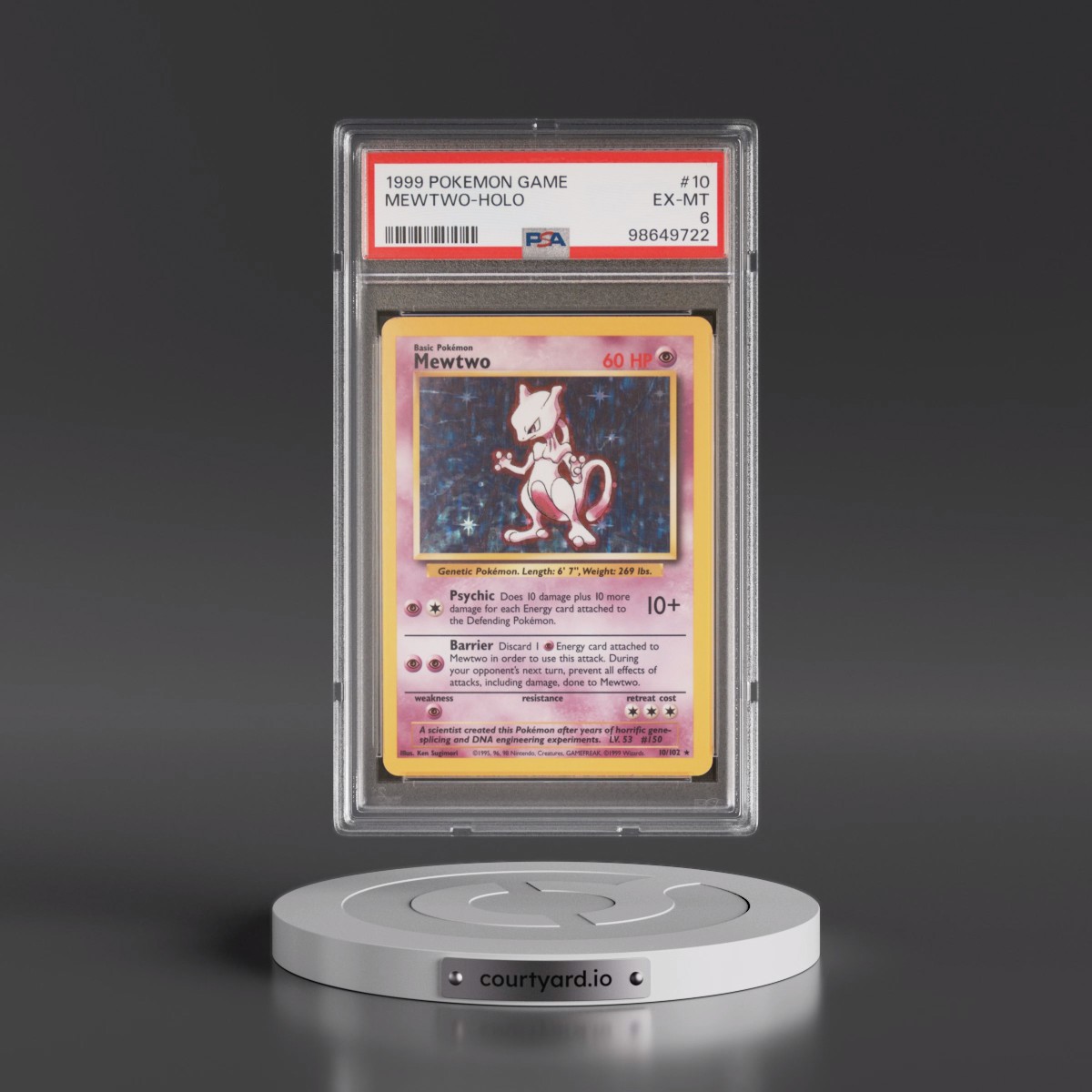 1999 Pokémon Game #10 Mewtwo - Holo (PSA 6 EX-MT)