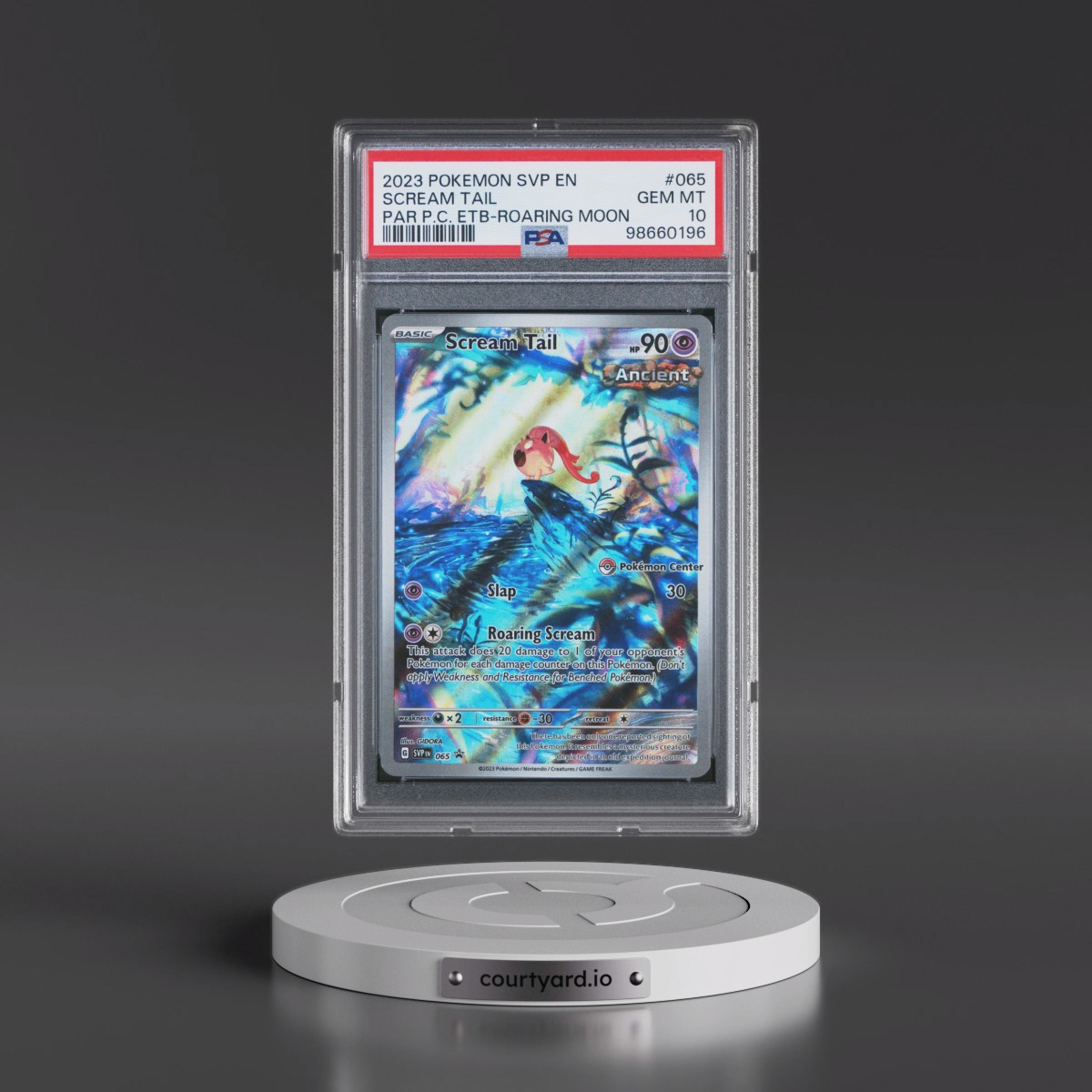 2023 Pokémon Svp EN-SV Black Star Promo #065 Scream Tail - Paradox Rift Pokemon Center Elite Trainer Box-Roaring Moon (PSA 10 GEM MINT)