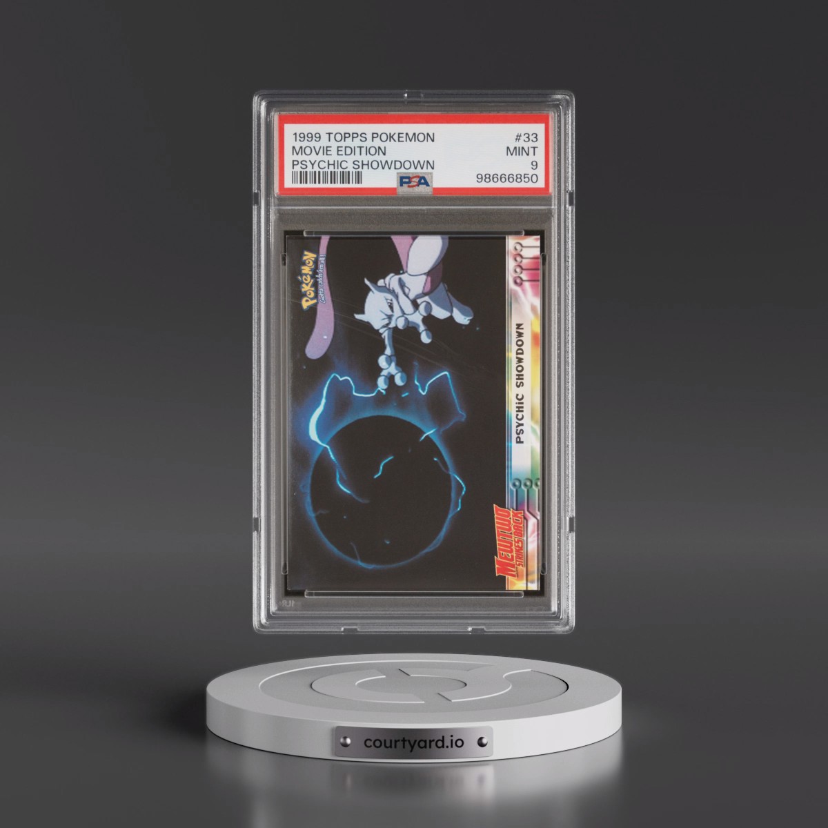 1999 Topps Pokémon the Movie Edt #33 Movie Edition - Psychic Showdown (PSA 9 MINT)