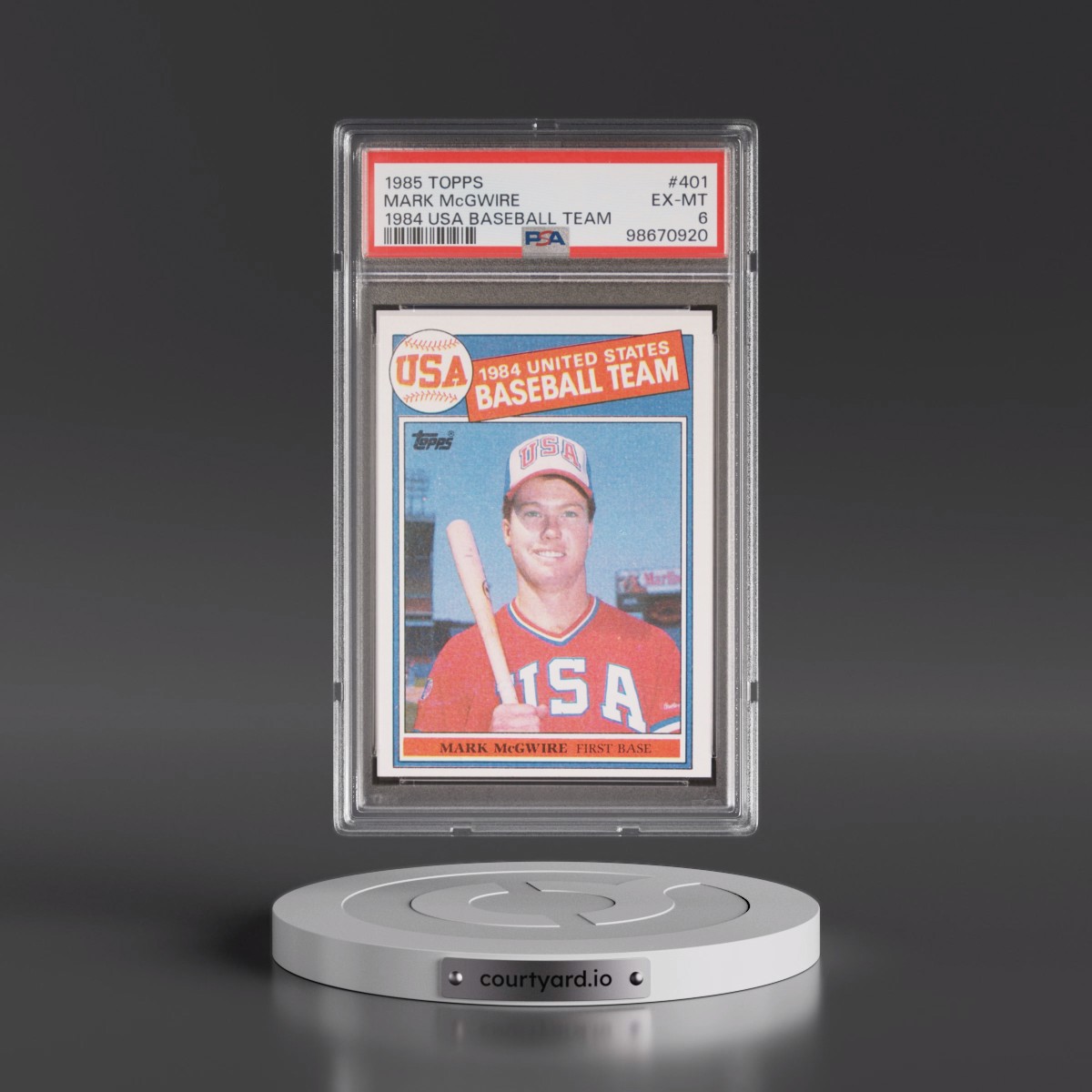 1985 Topps #401 Mark McGwire - 1984 USA Baseball Team (PSA 6 EX-MT)