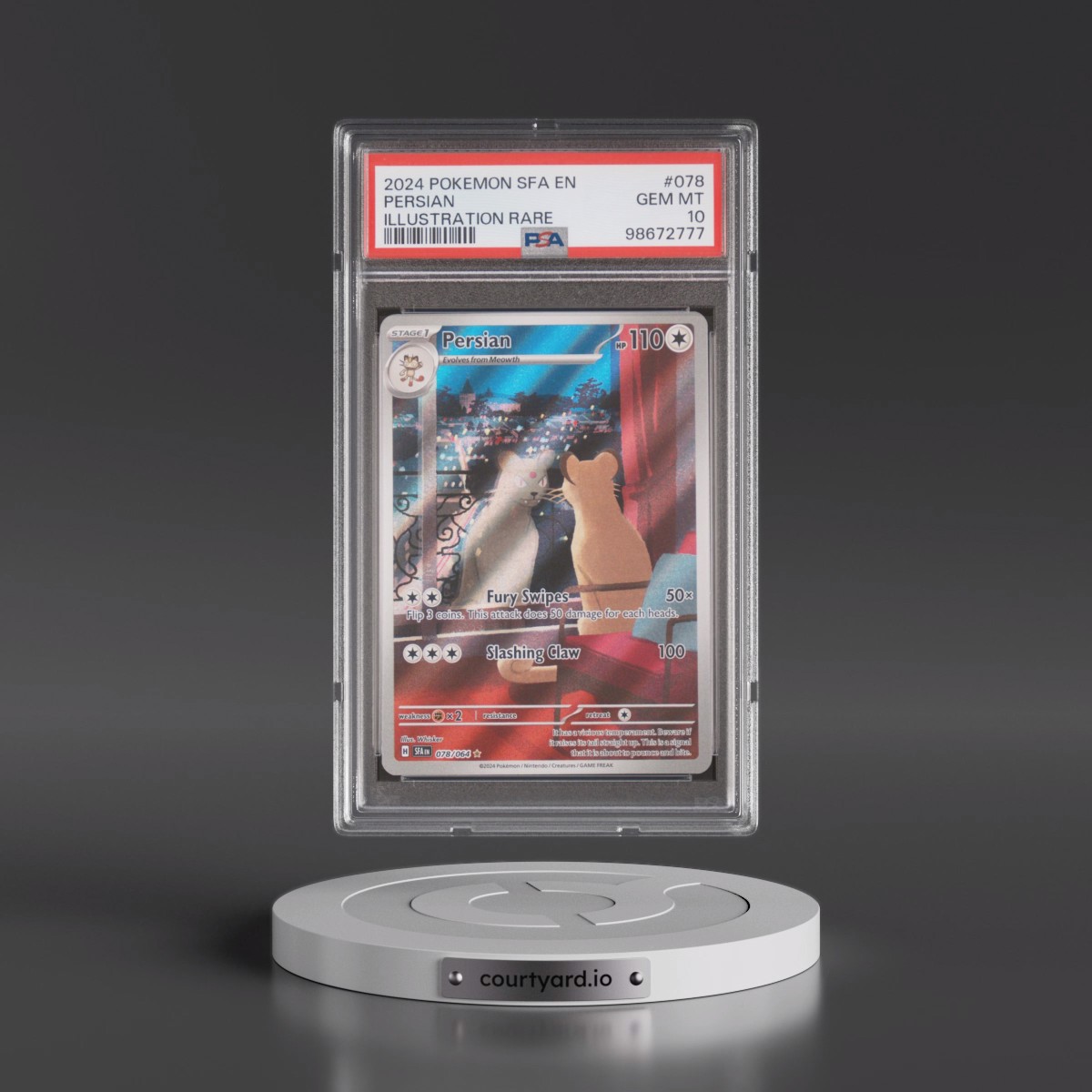 2024 Pokémon Sfa EN-Shrouded Fable #078 Persian - Illustration Rare (PSA 10 GEM MINT)