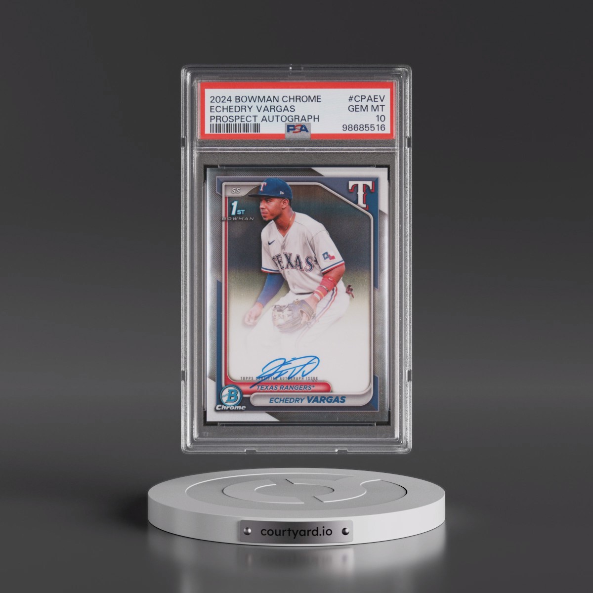 2024 Bowman Chrome Prospect Autographs Echedry Vargas #CPAEV PSA 10