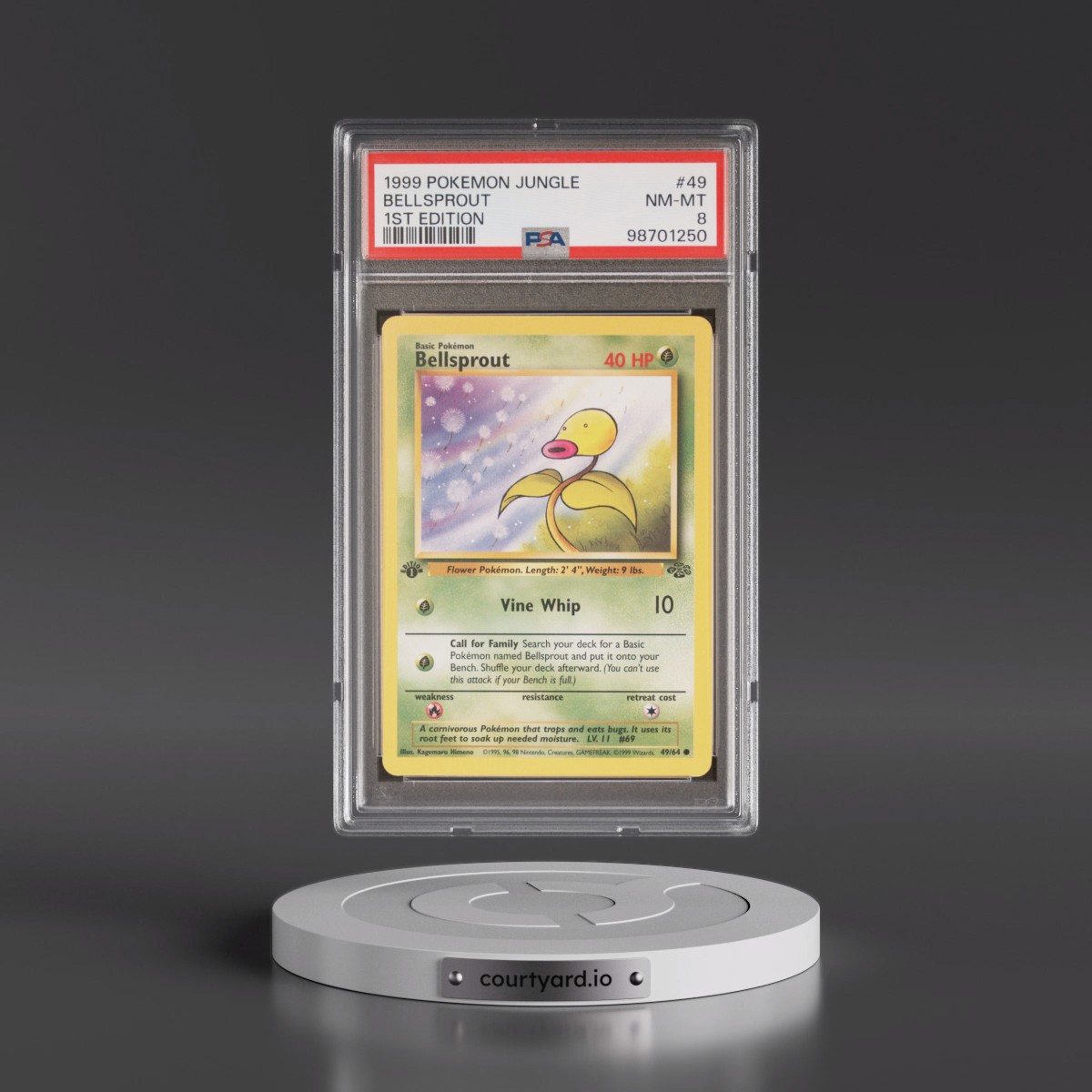 1999 Pokémon Jungle #49 Bellsprout - 1st Edition (PSA 8 NM-MT)