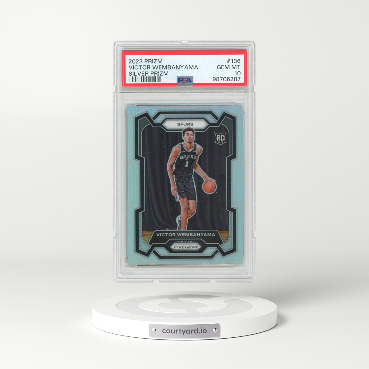 2023 Panini Prizm #136 Victor Wembanyama - Silver Prizm (PSA 10 GEM MINT)