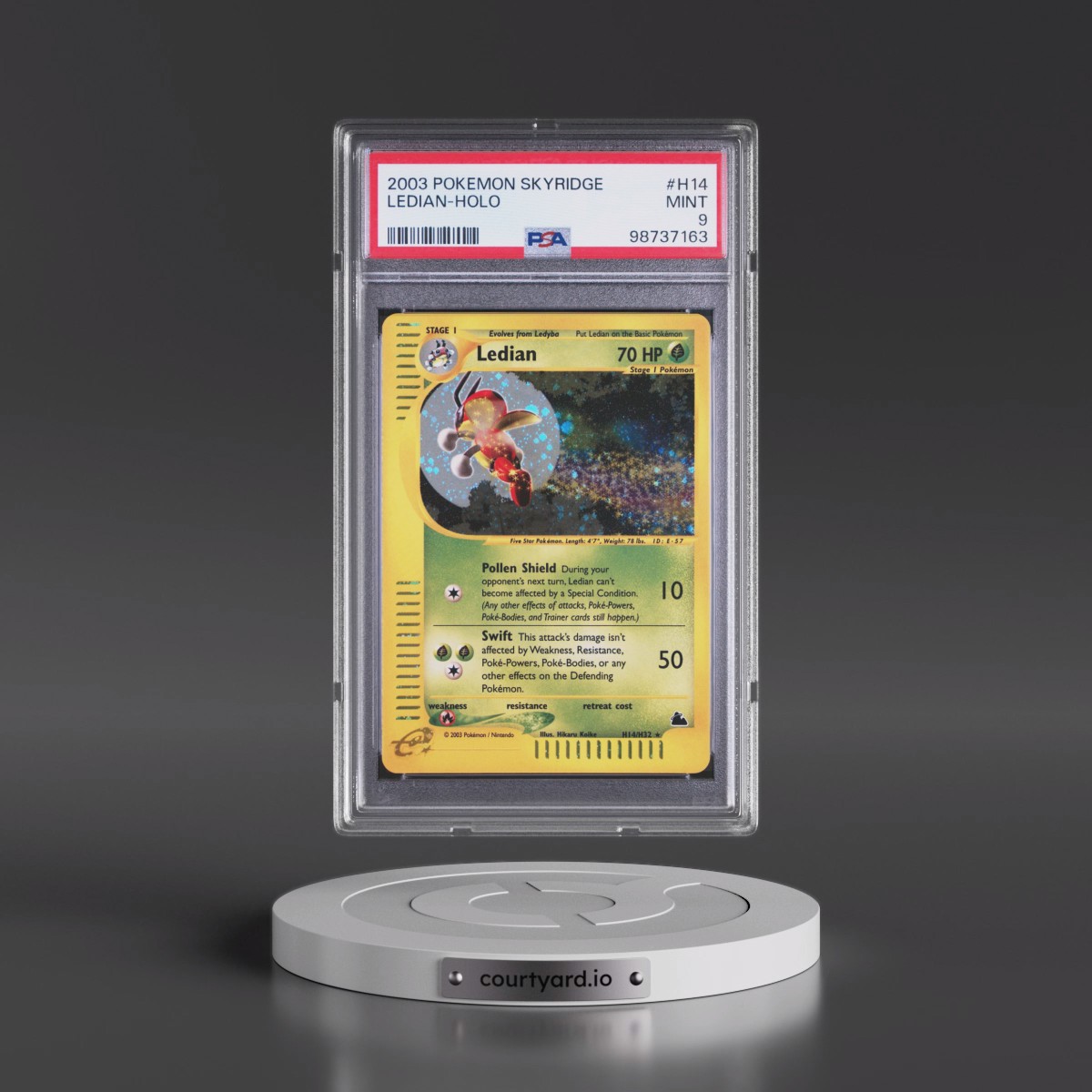 2003 Pokémon Skyridge #H14 Ledian - Holo (PSA 9 MINT)