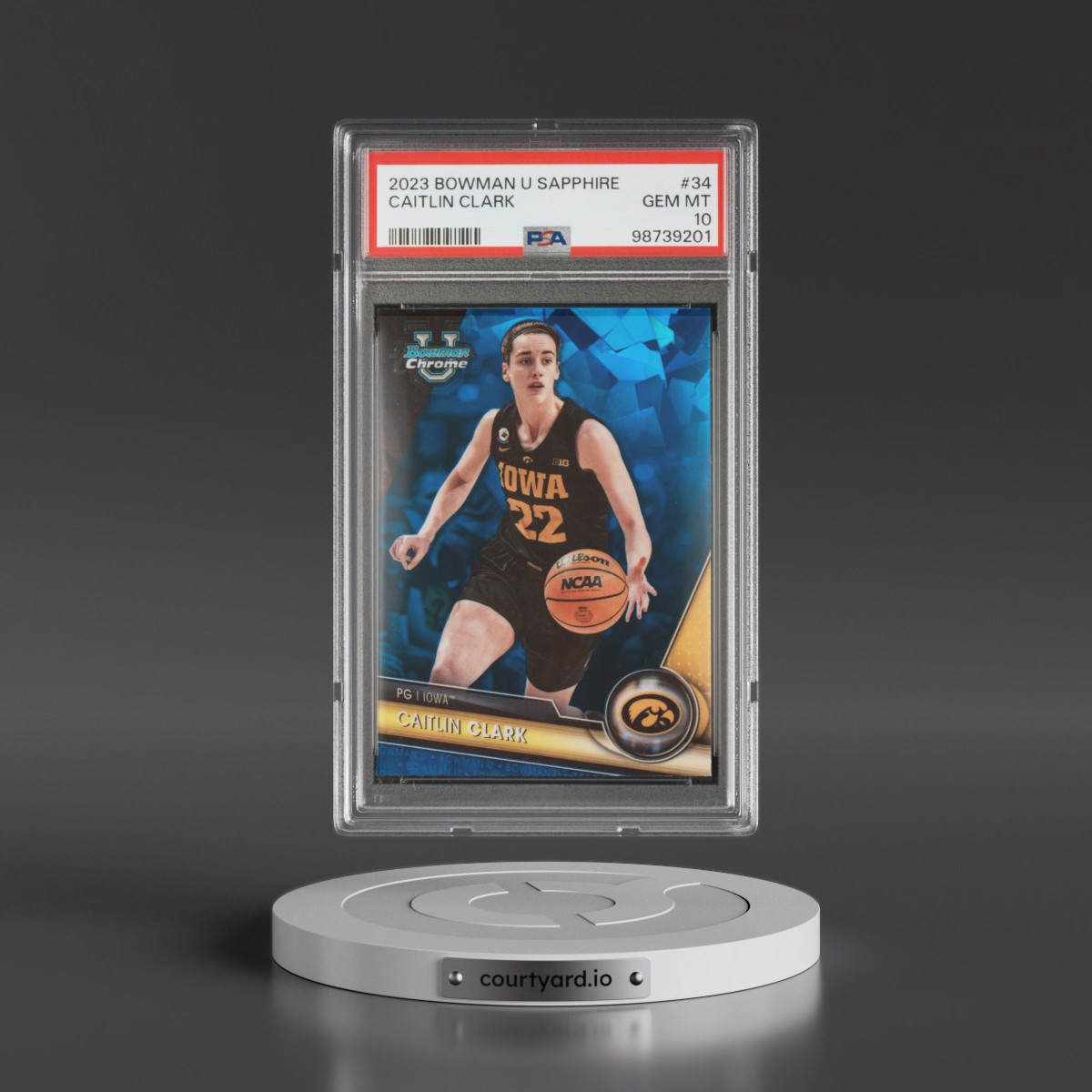 2023 Bowman University Chrome Sapphire #34 Caitlin Clark (PSA 10 GEM MINT)
