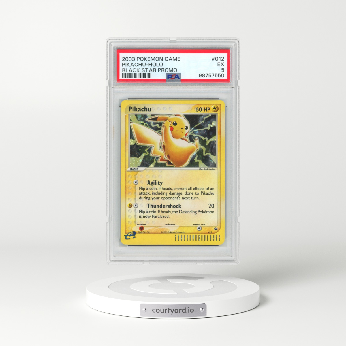 2003 Pokémon Black Star Promo #012 Pikachu - Holo (PSA 5 EX)