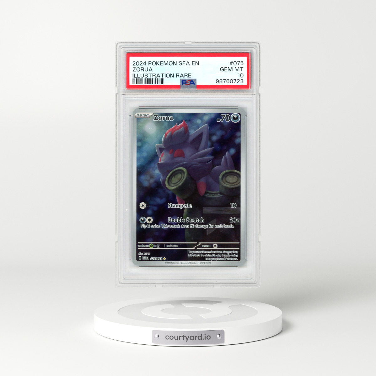 2024 Pokémon Sfa EN-Shrouded Fable #075 Zorua - Illustration Rare (PSA 10 GEM MINT)