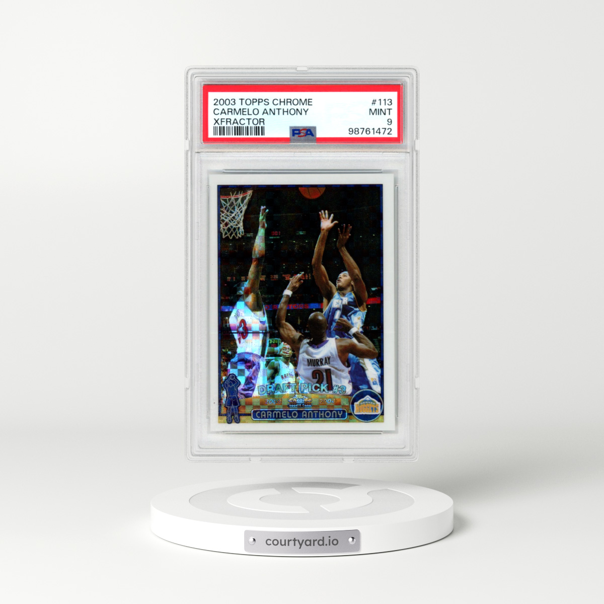 2003 Topps Chrome #113 Carmelo Anthony - Xfractor (PSA 9 MINT)