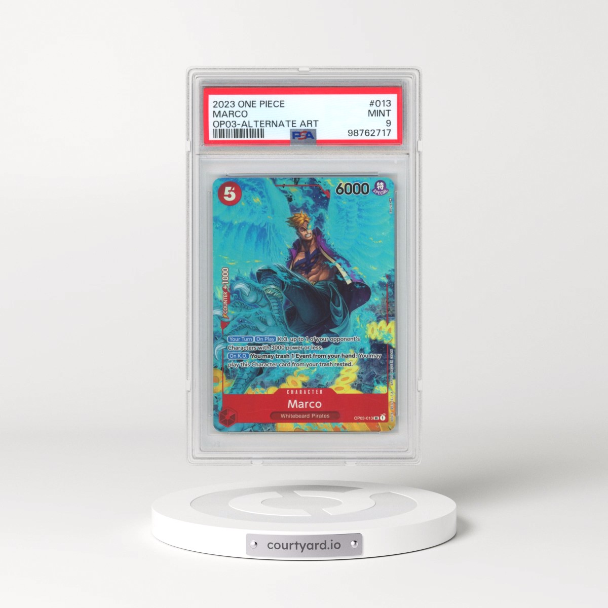 2023 One Piece OP03-Pillars of Strength #013 Marco - Alternate Art (PSA 9 MINT)