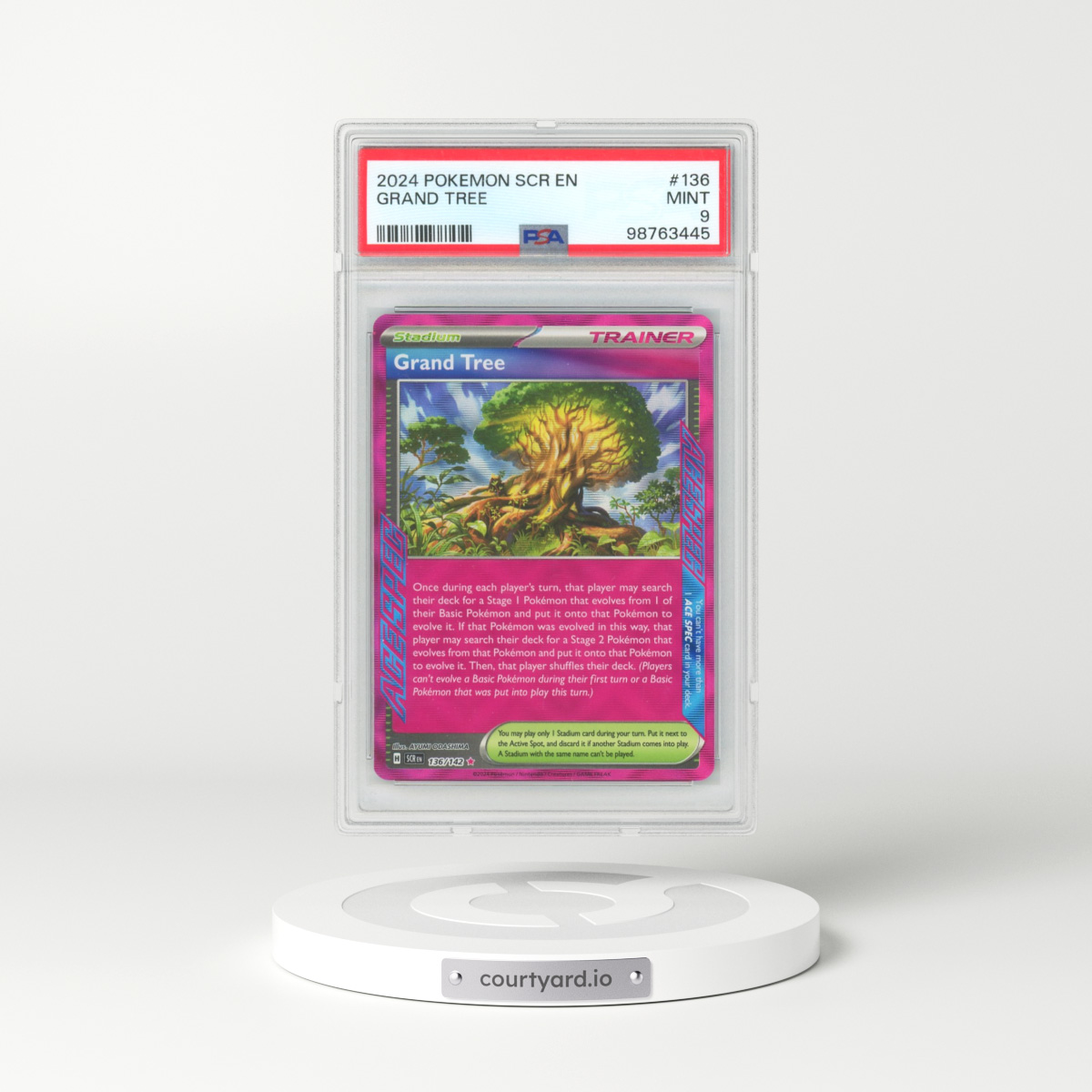 2024 Pokémon Scr EN-Stellar Crown #136 Grand Tree (PSA 9 MINT)