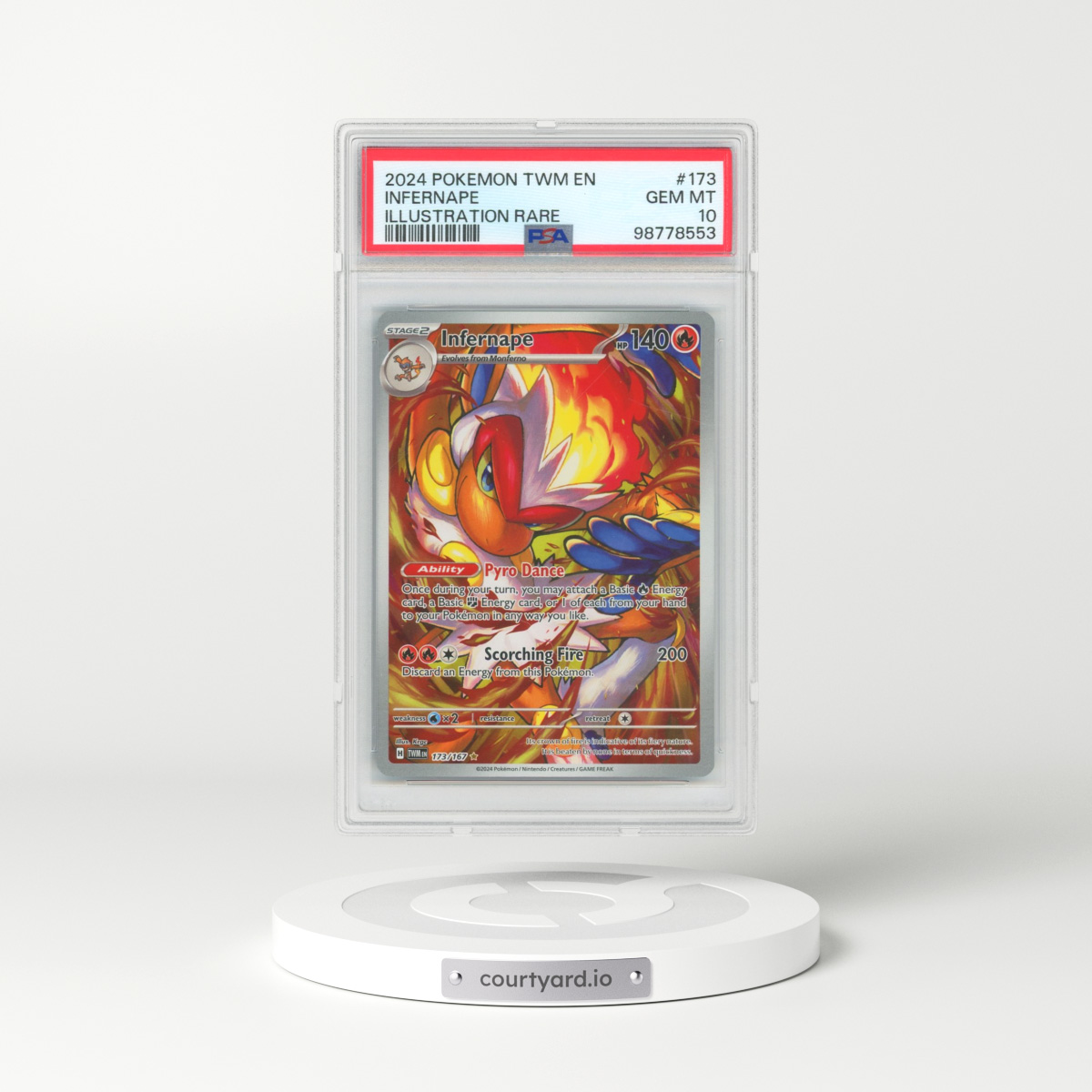 2024 Pokémon Twm EN-Twilight Masquerade #173 Infernape - Illustration Rare (PSA 10 GEM MINT)