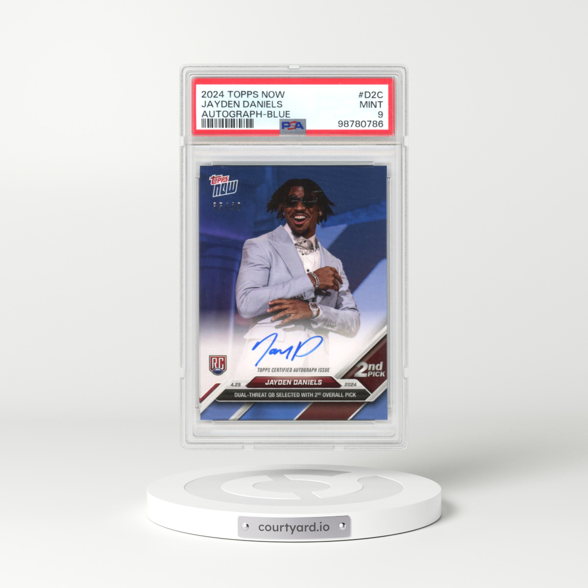 2024 Topps Now #D2C Jayden Daniels - Autograph-Blue (PSA 9 MINT)
