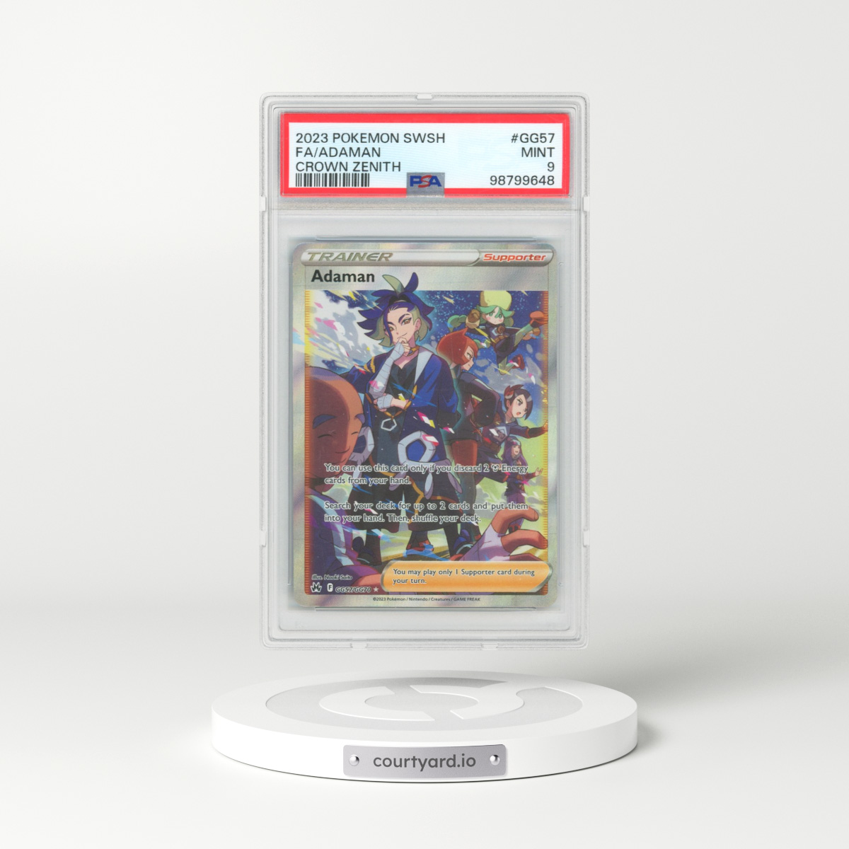 2023 Pokémon Sword and Shield Crown Zenith #GG57 Adaman - Full Art (PSA 9 MINT)
