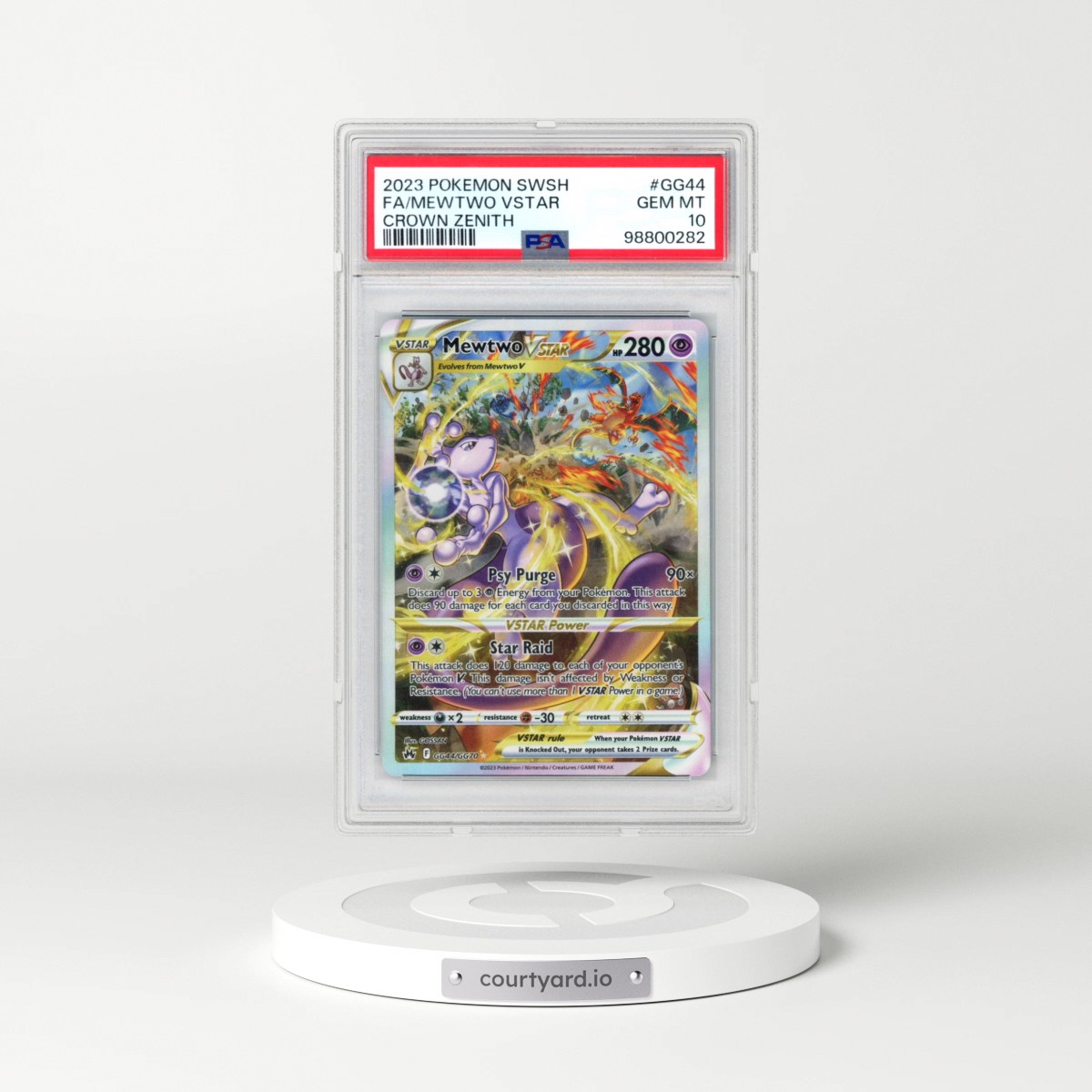 2023 Pokémon Sword and Shield Crown Zenith #GG44 Mewtwo Vstar - Full Art (PSA 10 GEM MINT)
