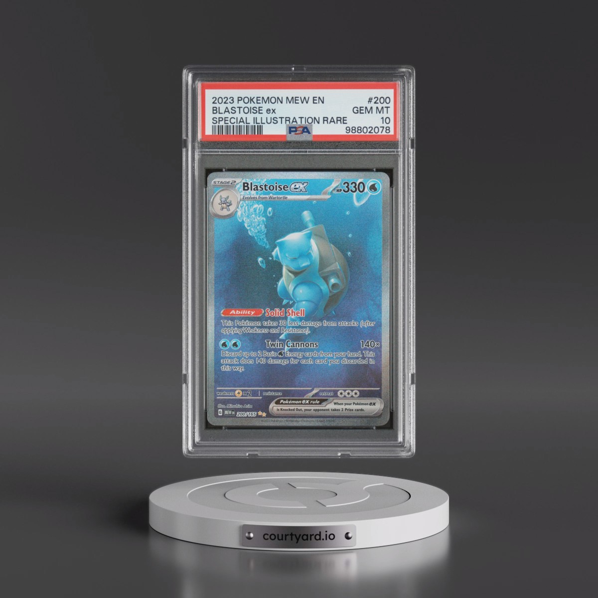 2023 Pokémon Mew EN-151 #200 Blastoise EX - Holo Special Illustration Rare (PSA 10 GEM MINT)