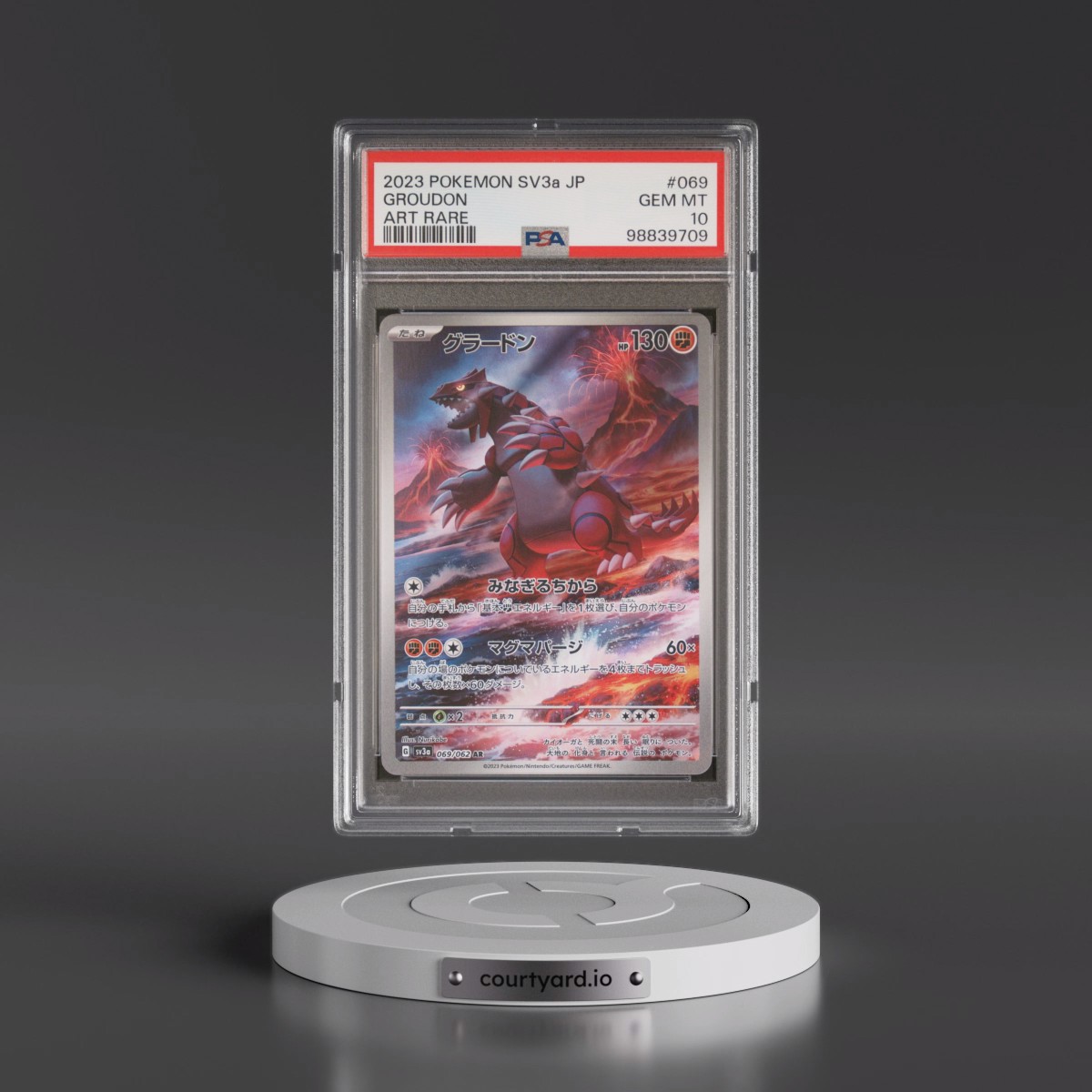 2023 Pokémon Sv3a-Raging Surf #069 Groudon - Art Rare (PSA 10 GEM MINT)