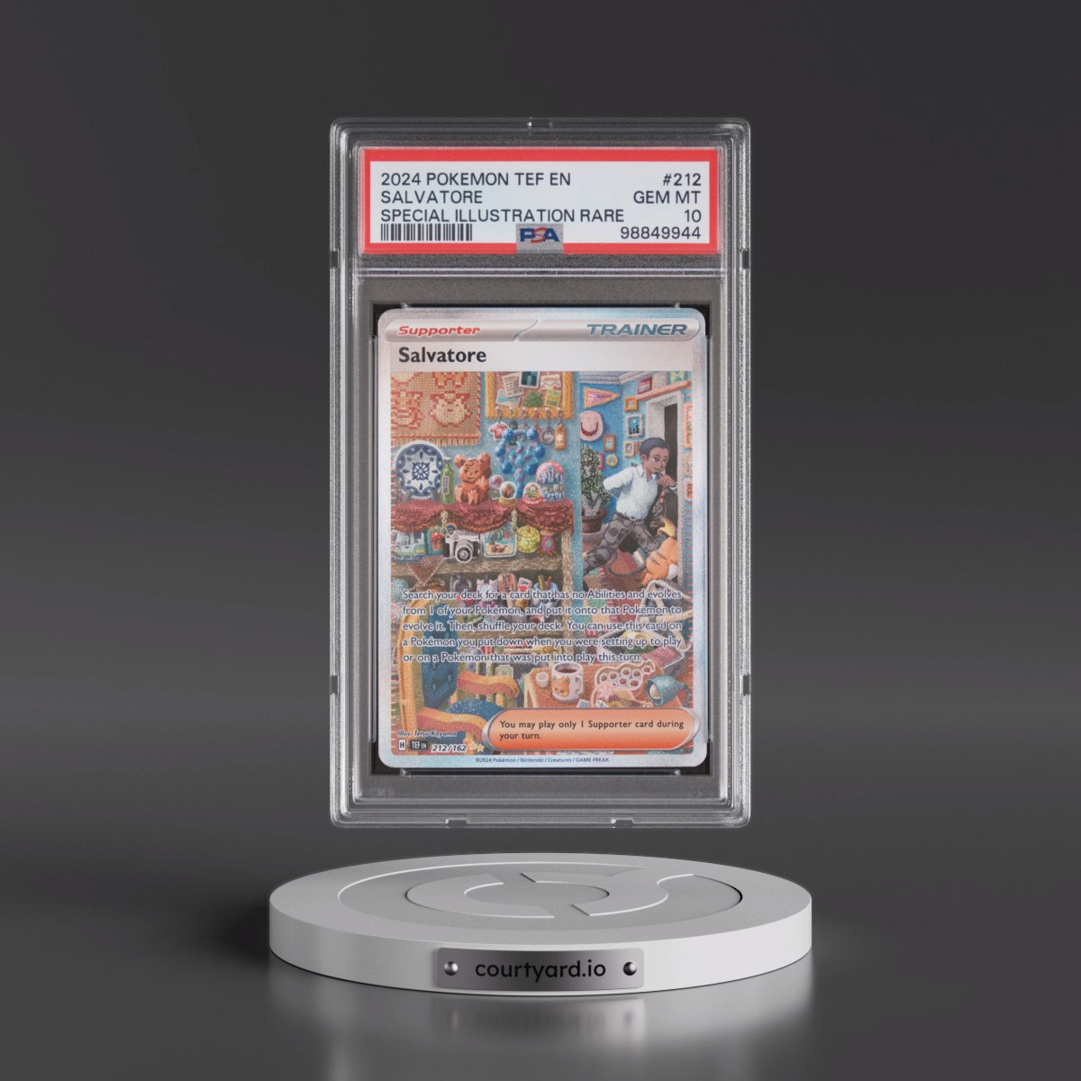 2024 Pokémon Tef EN-Temporal Forces #212 Salvatore - Special Illustration Rare (PSA 10 GEM MINT)